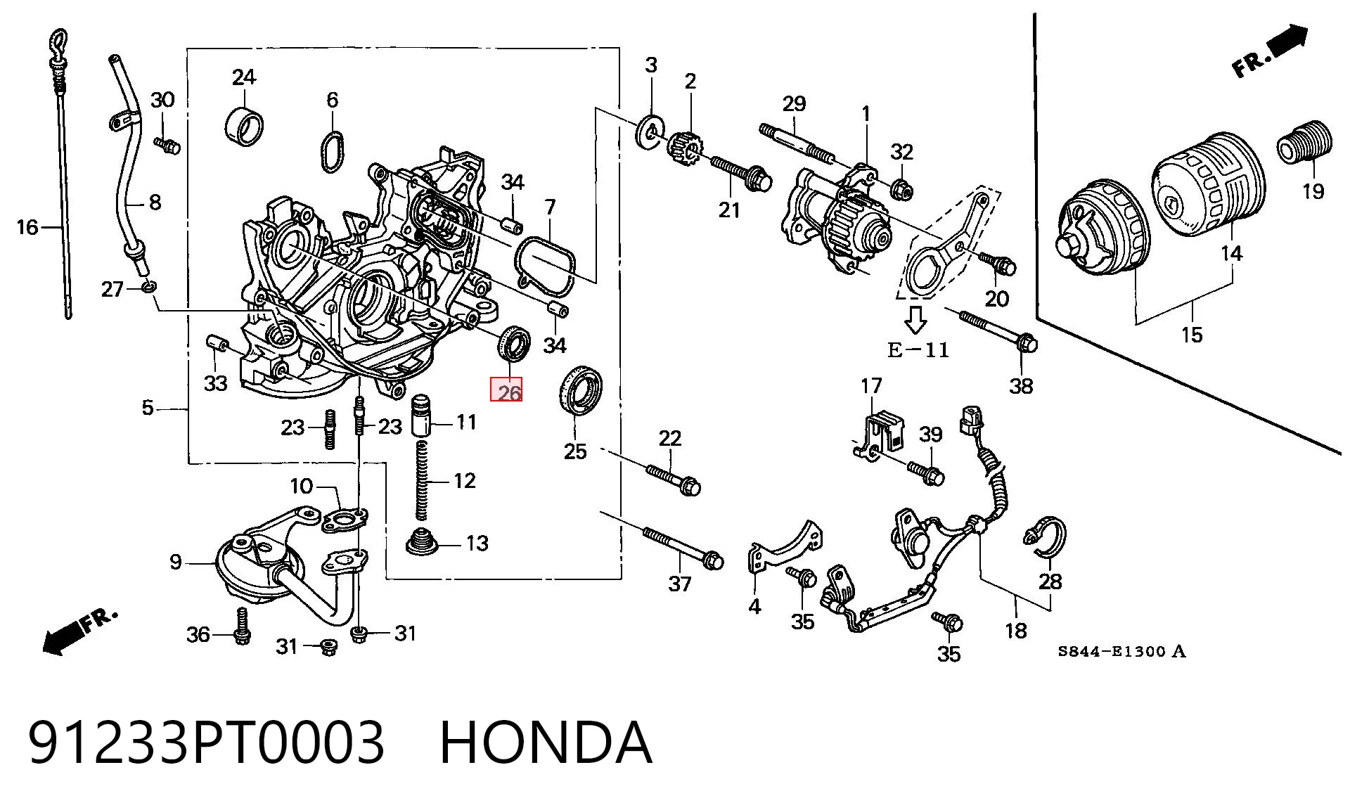 Сальник проміжного (балансирувального) валу двигуна OS107680N NIPPON MOTORS
