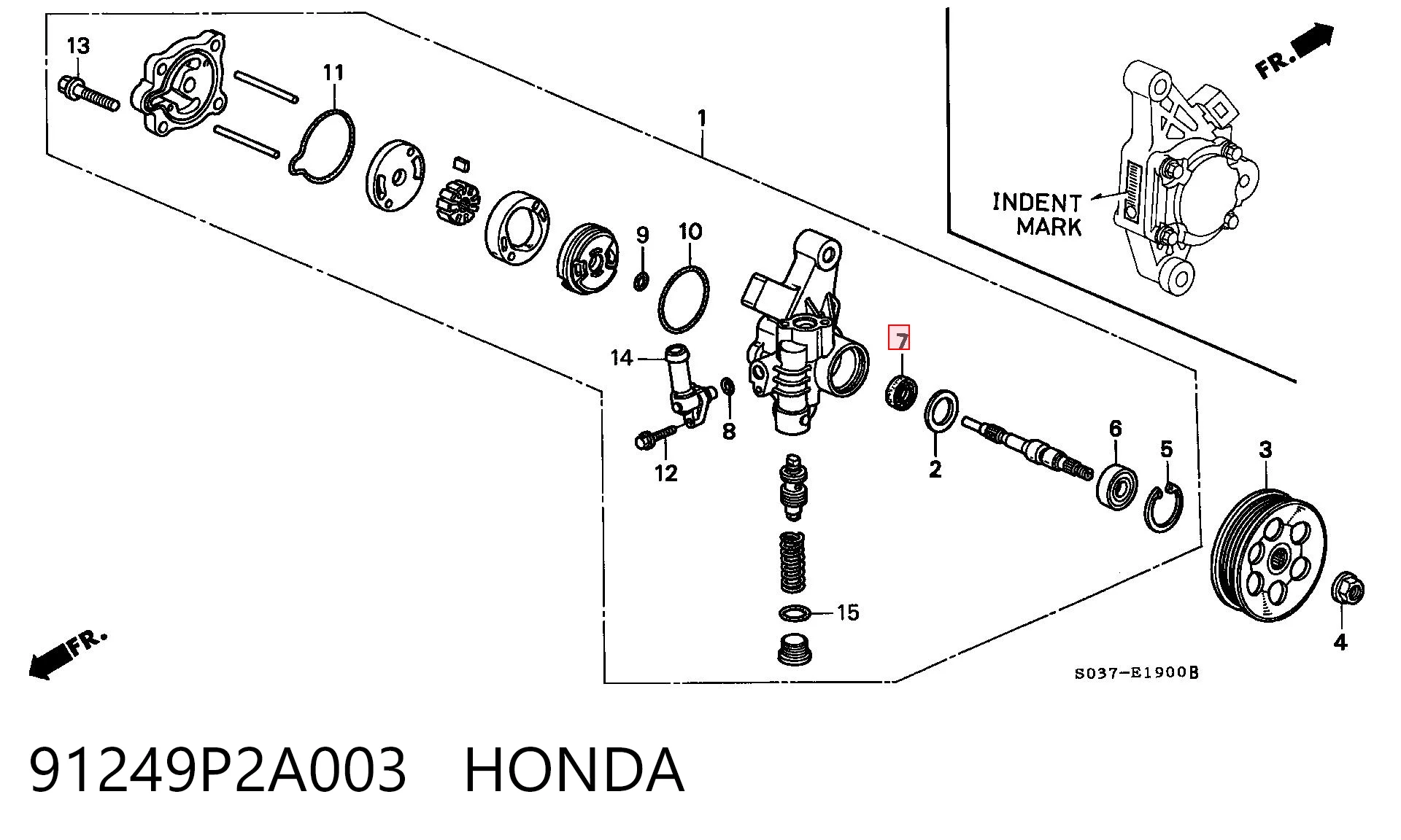91249P2A003 Honda Сальник насоса ГПК керма