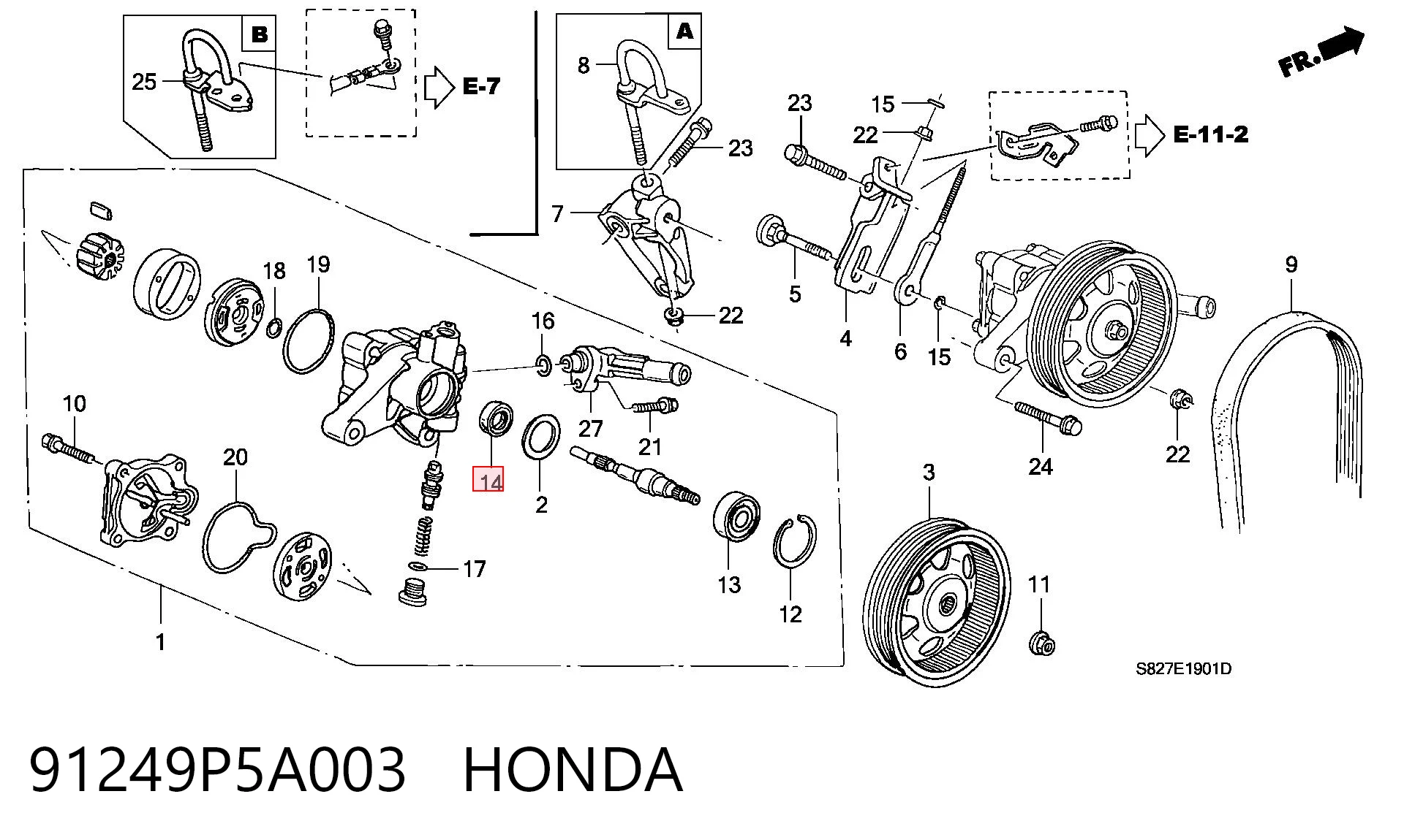 91249P5A003 Honda 