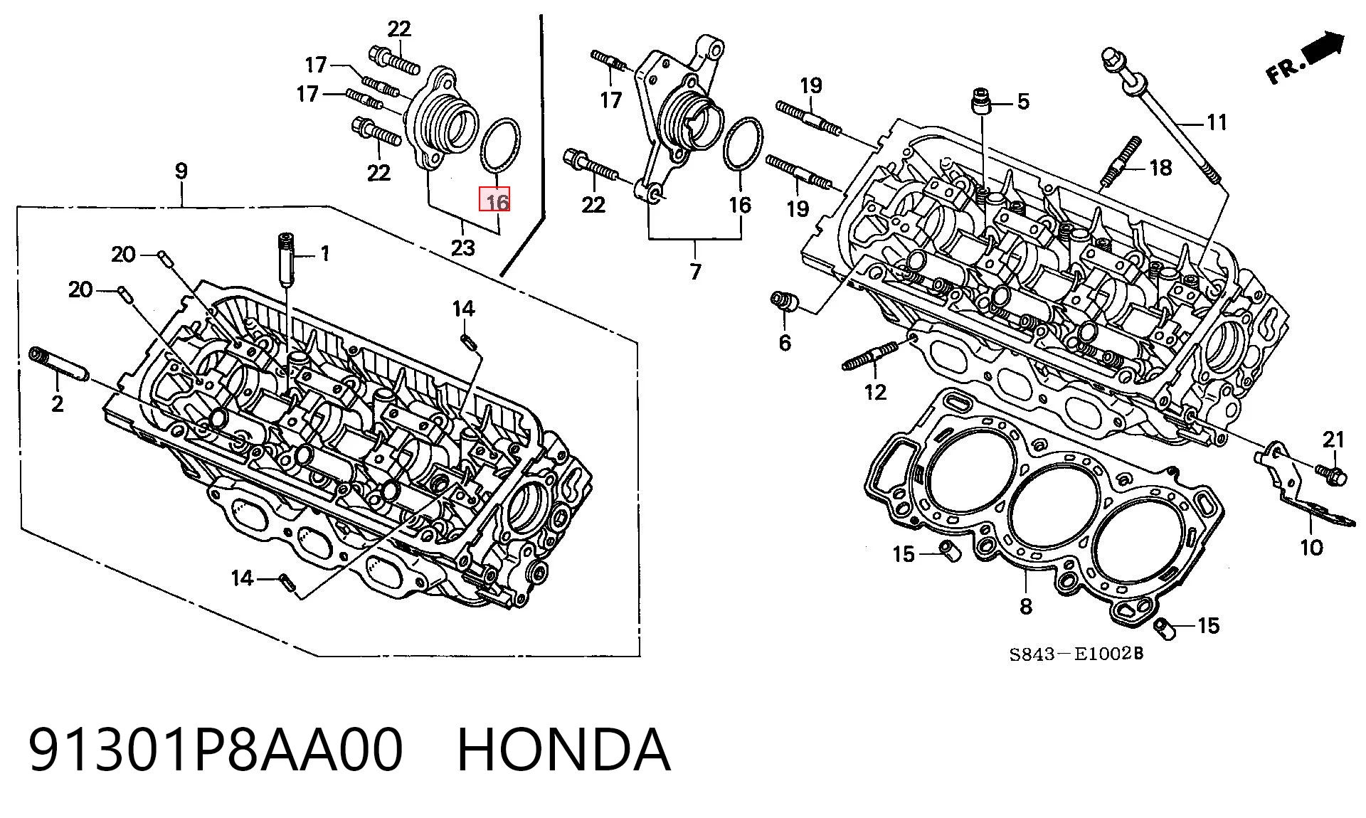 91301P8AA00 Honda Сальник распредвала двигуна, задній