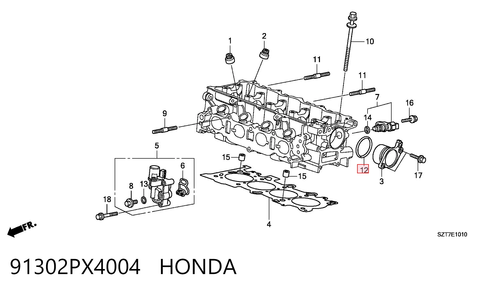 91302PX4004 Honda Прокладка задньої кришки блока циліндрів
