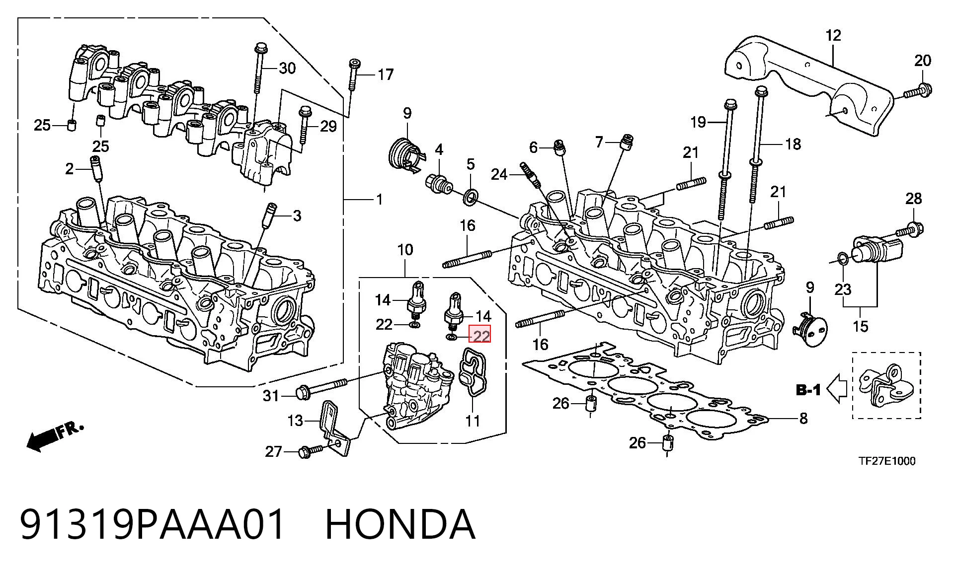 91319PAAA01 Honda Датчик показника тиску масла