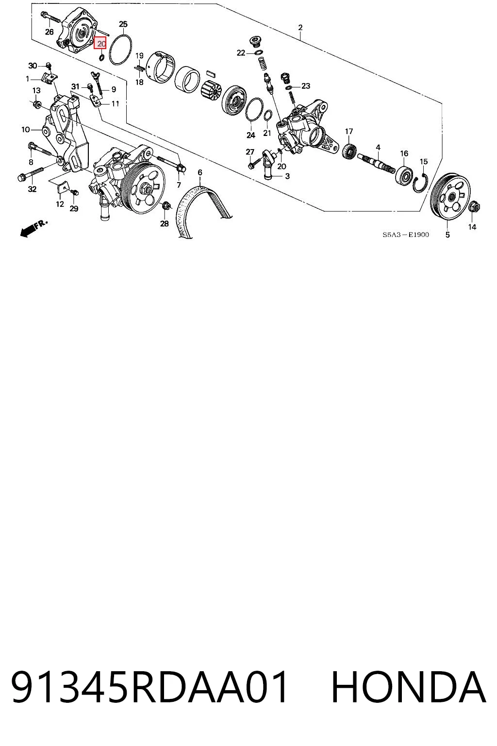 91345RDAA01 Honda Сальник насоса ГПК