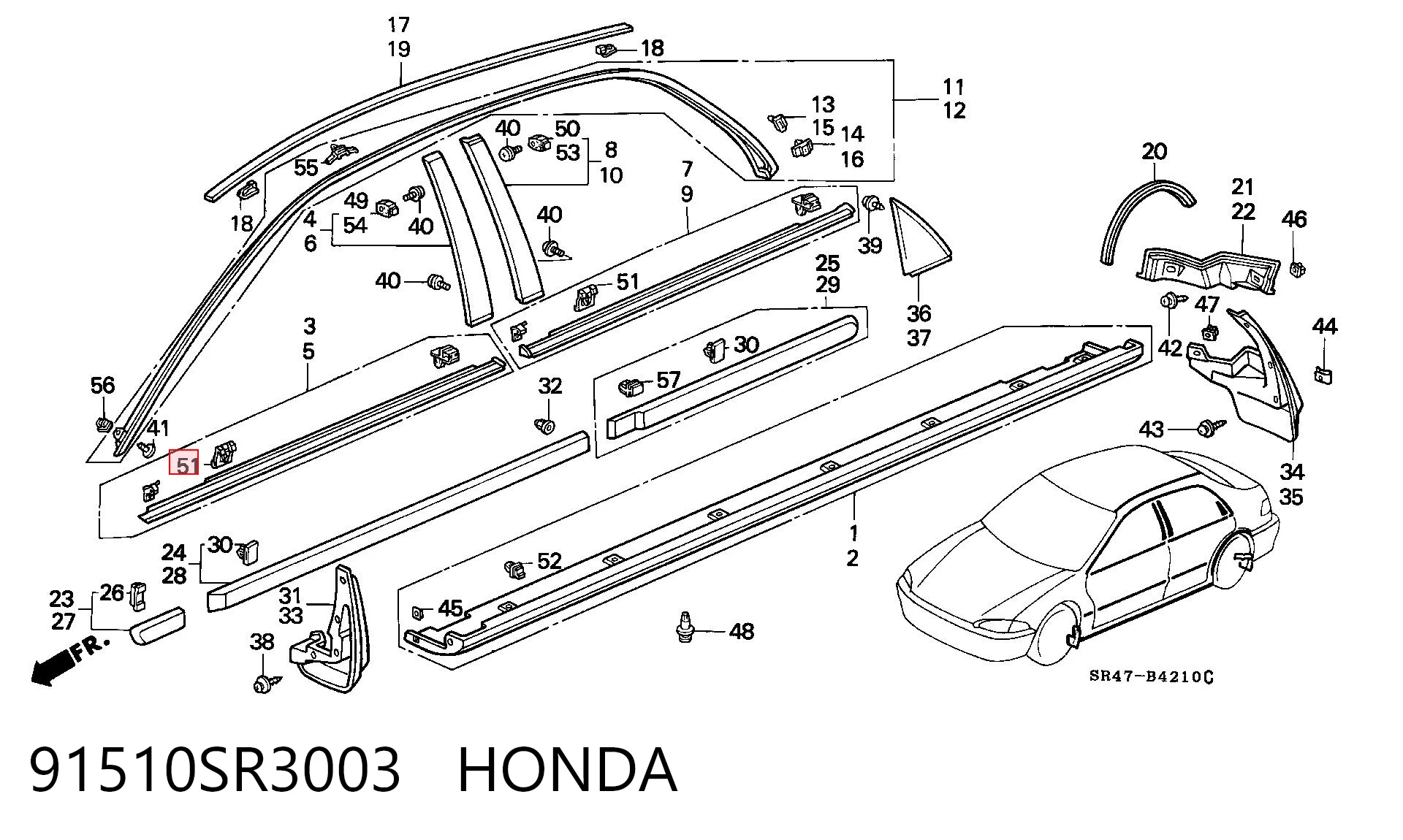 91510SR3003 Honda 