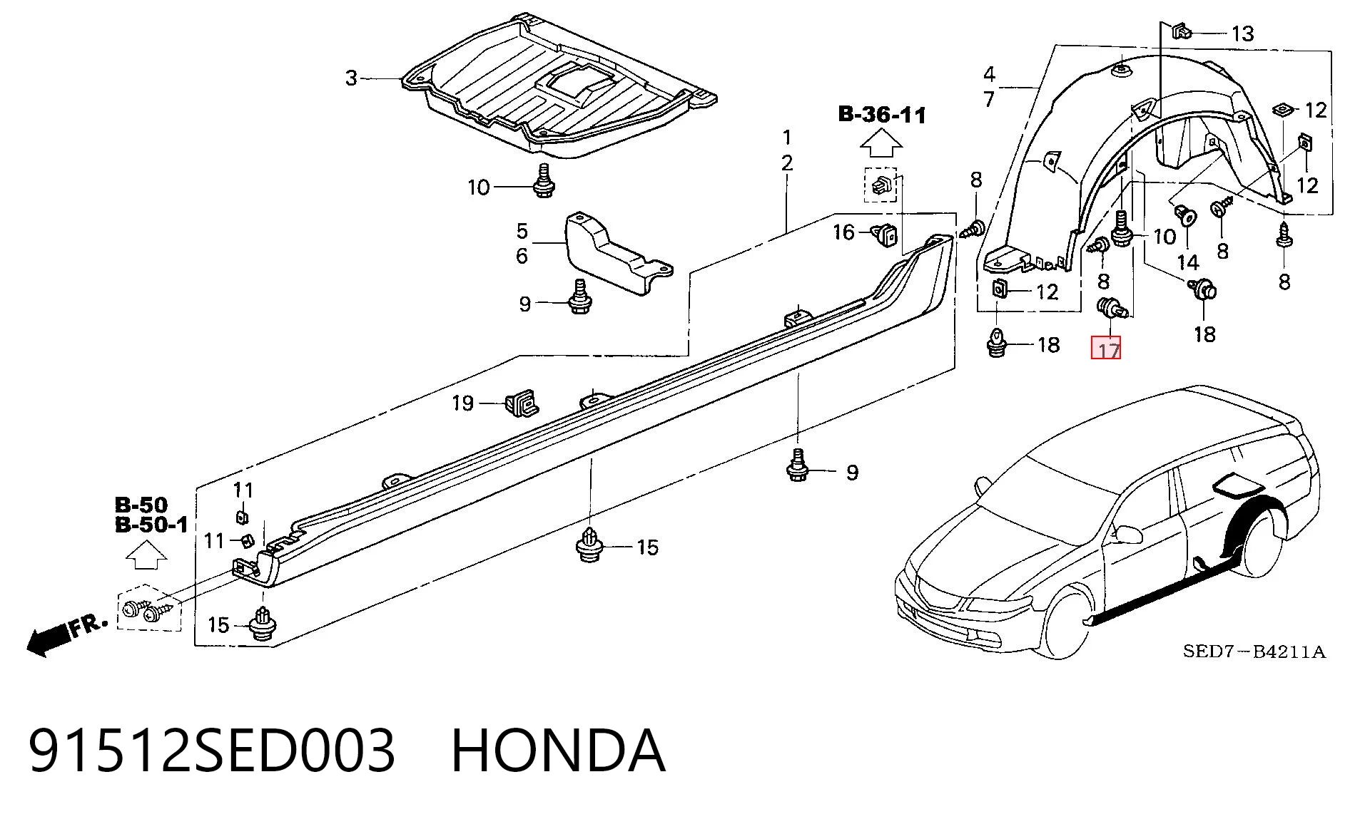 91512SED003 Honda 
