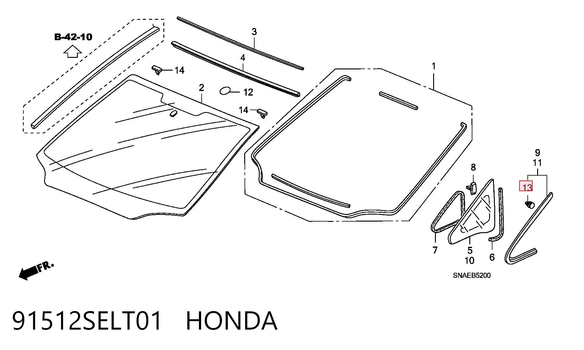 91512SELT01 Honda 