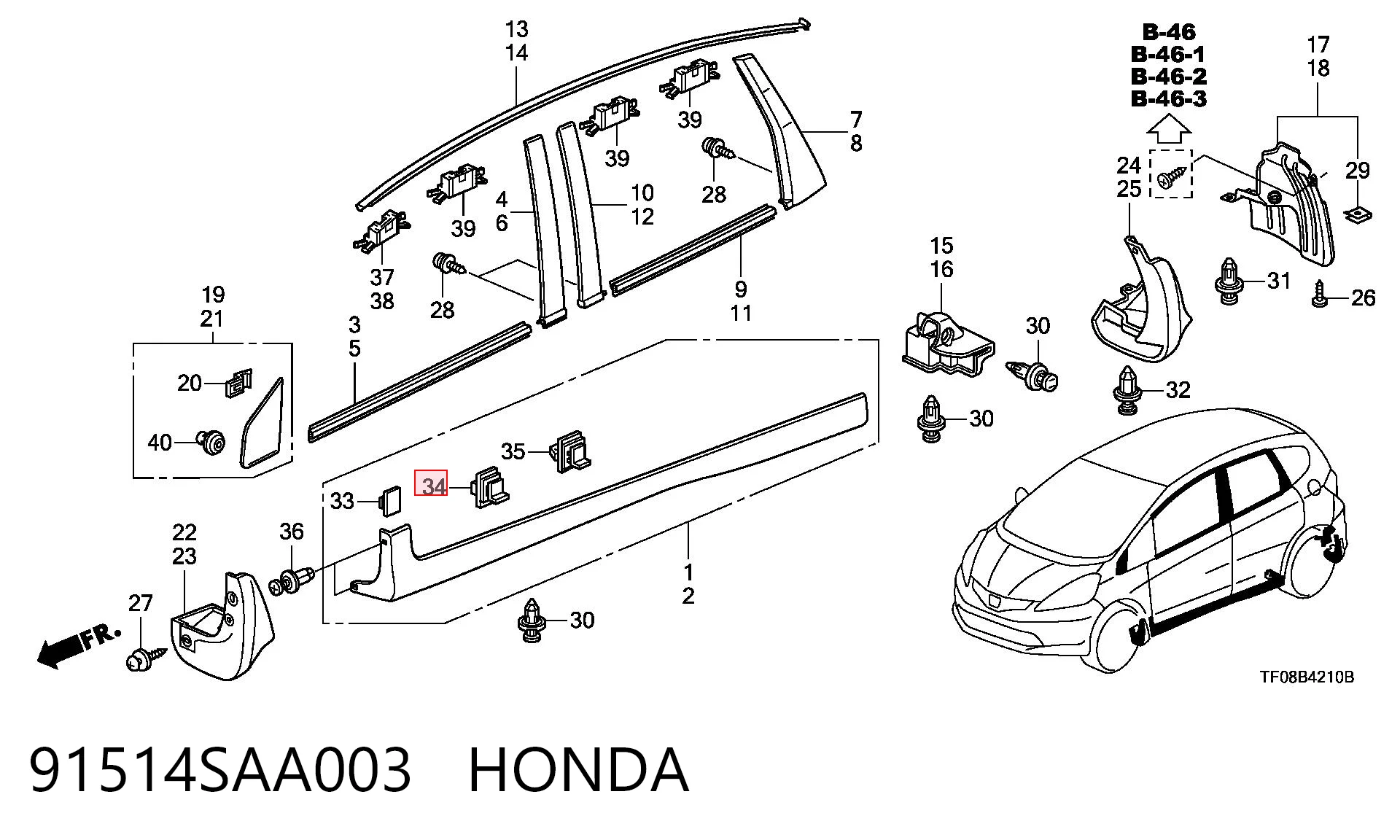 91514SAA003 Honda 