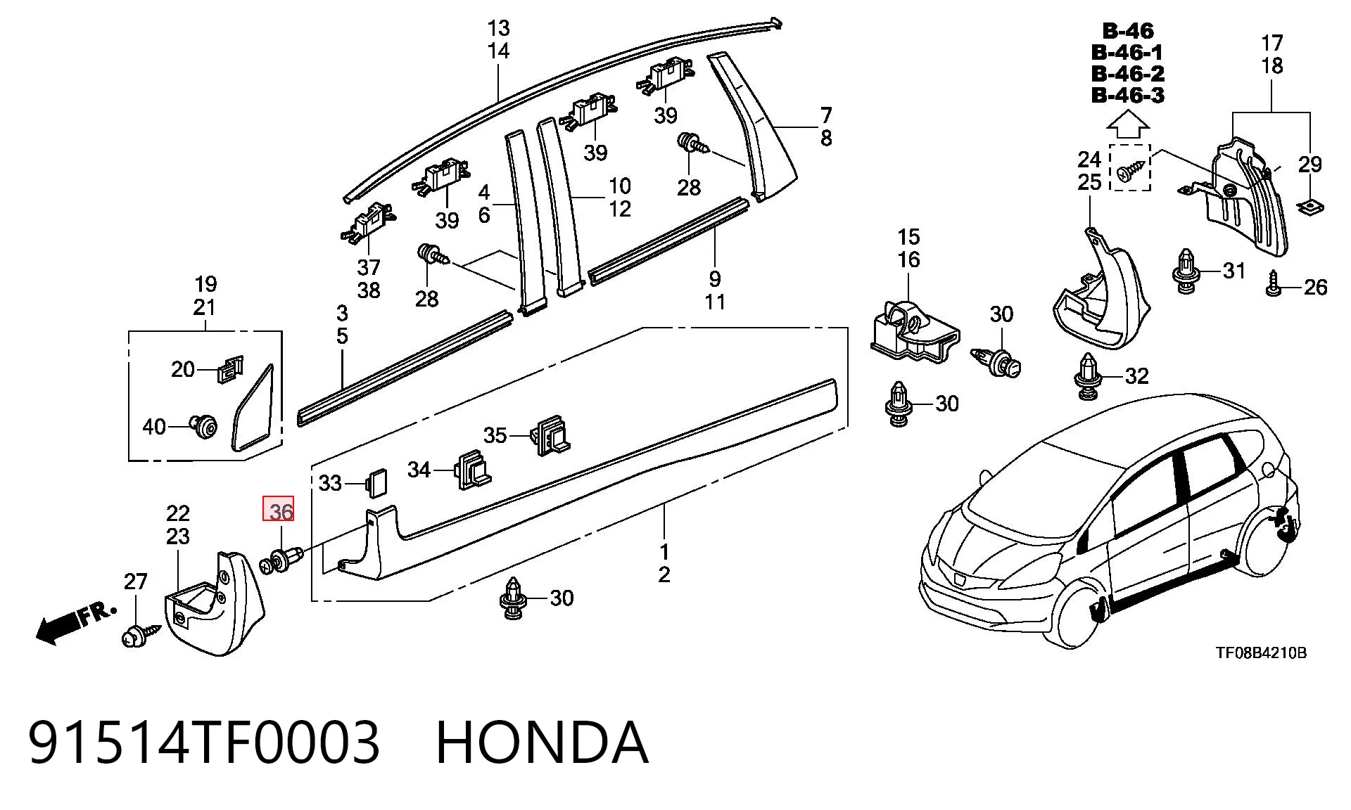 91514TF0003 Honda 