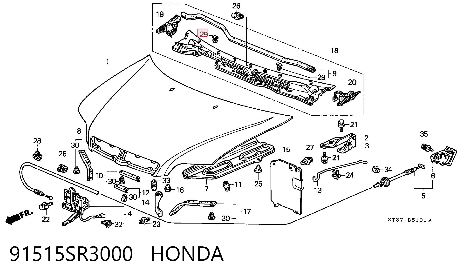 91515SR3000 Honda Автомобільне скло