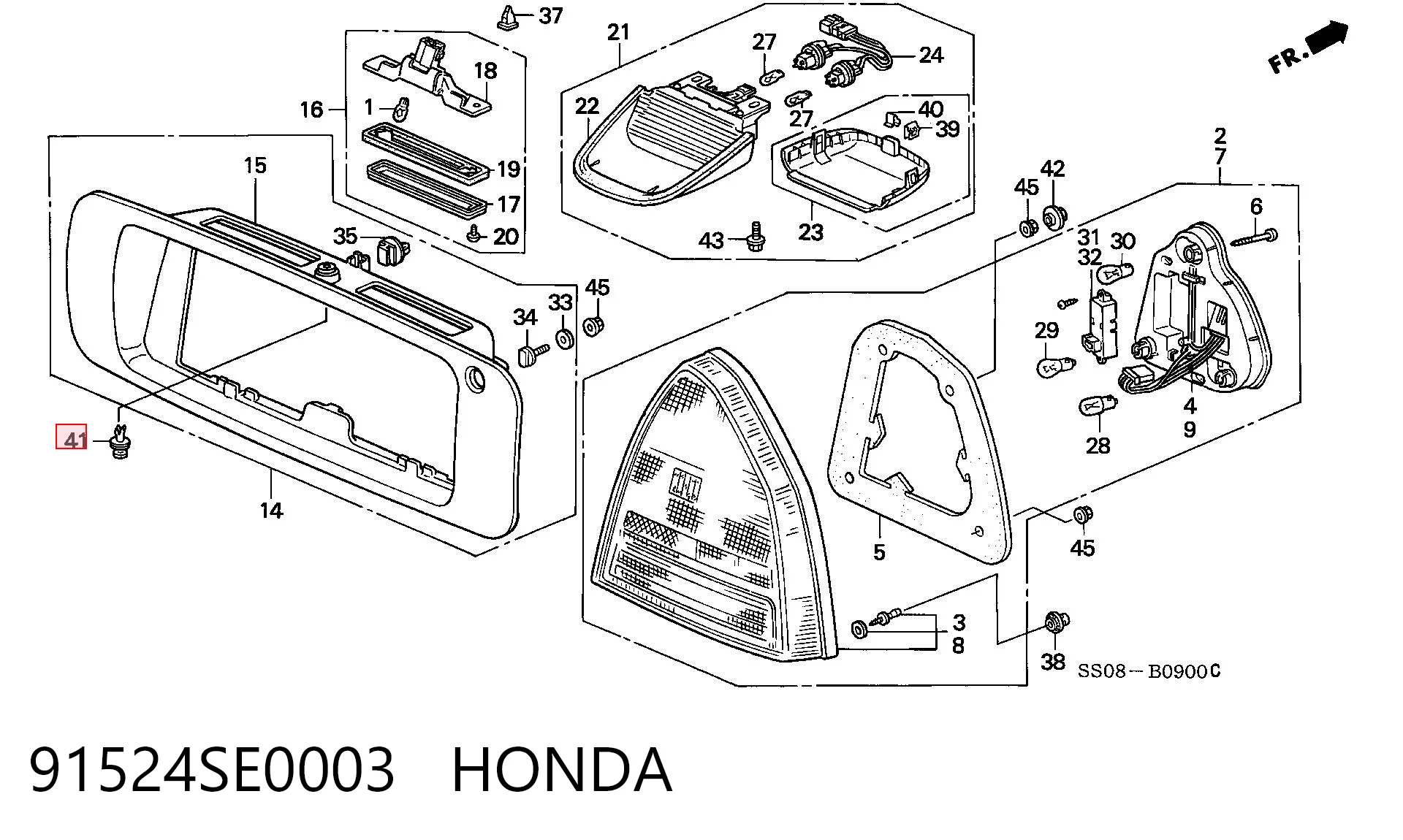 91524SE0003 Honda Автомобільне скло