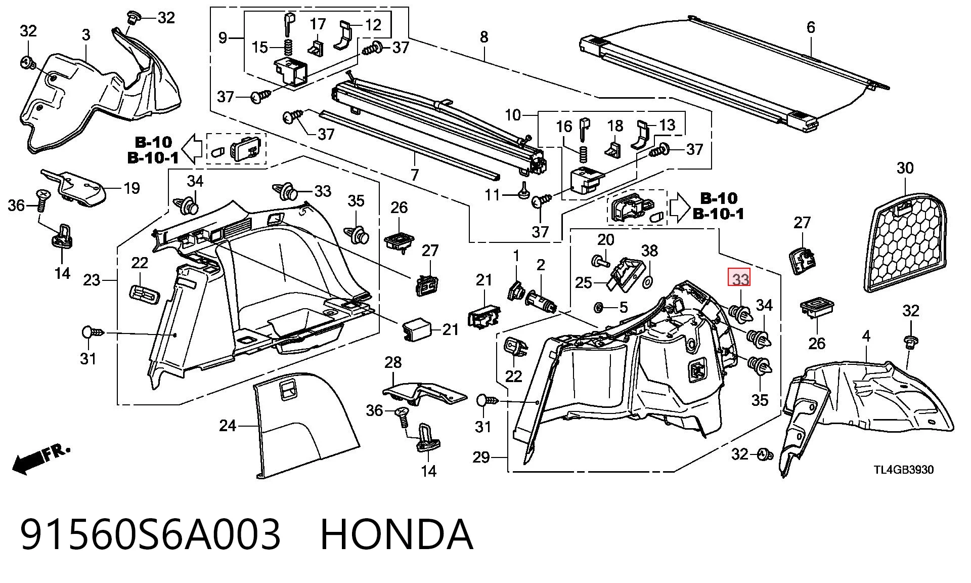 91560S6A003 Honda 