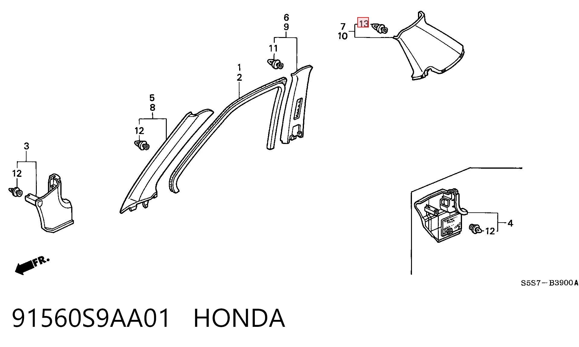 91560S9AA01 Honda 