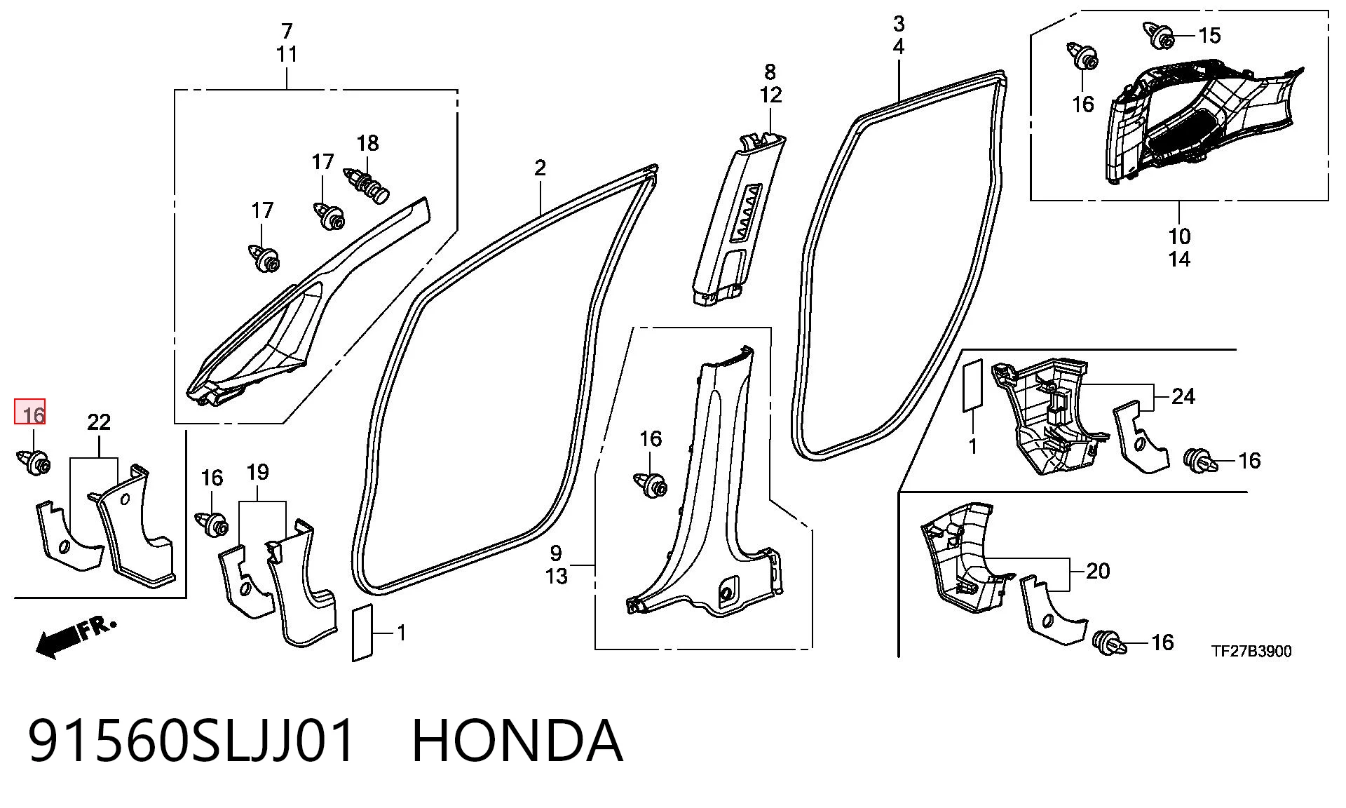 91560SLJJ01 Honda 