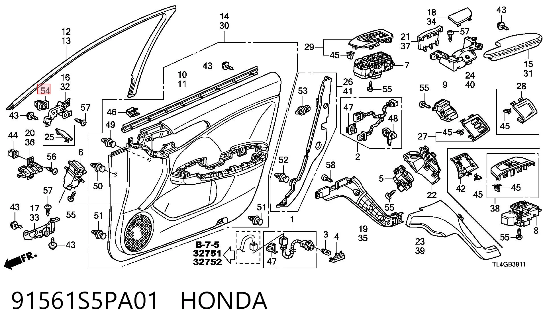 91561S5PA01 Honda 