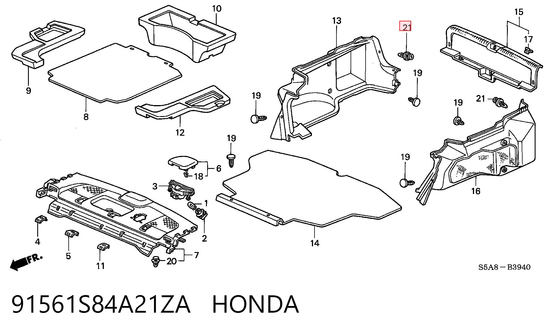 91561S84A21ZA Honda 