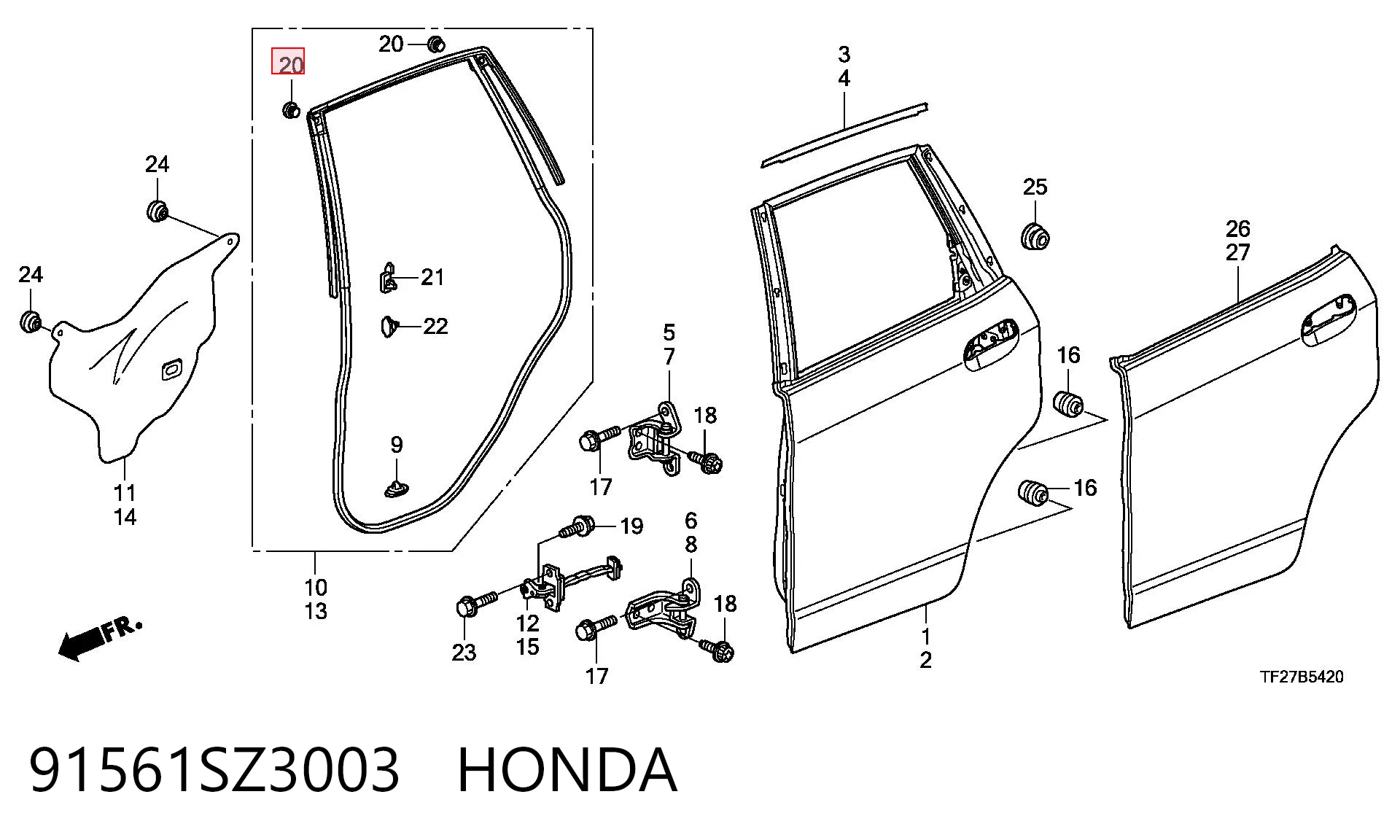 91561SZ3003 Honda 