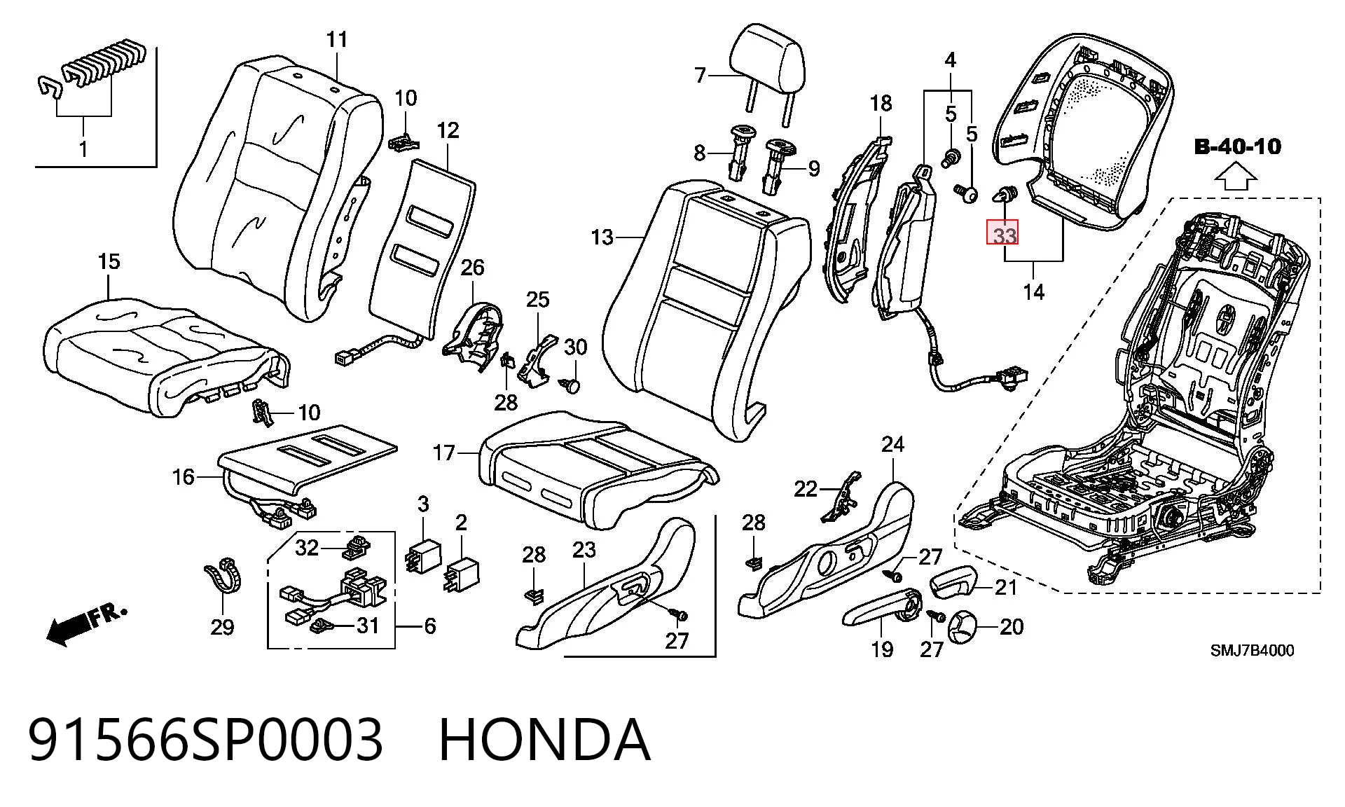 91566SP0003 Honda 