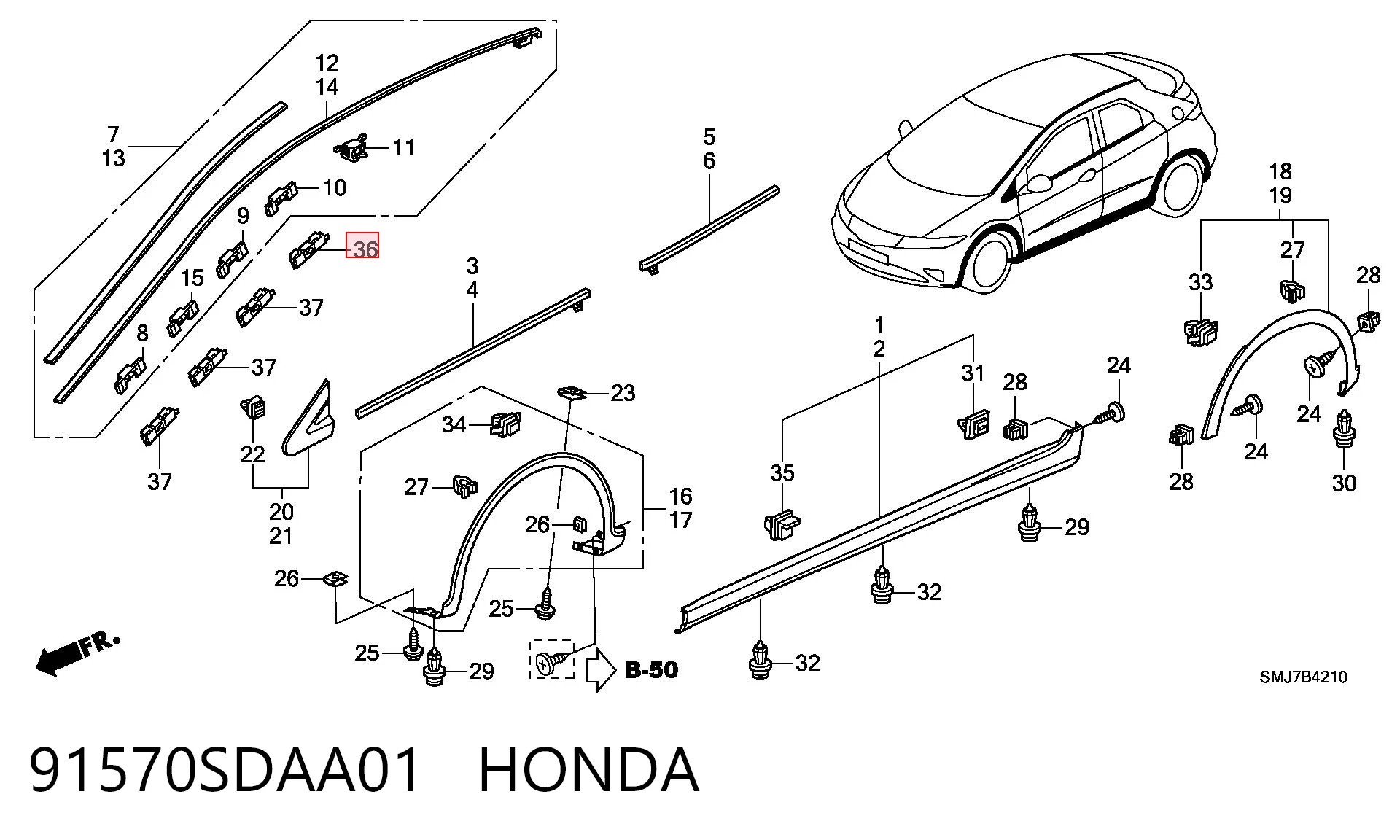 91570SDAA01 Honda 