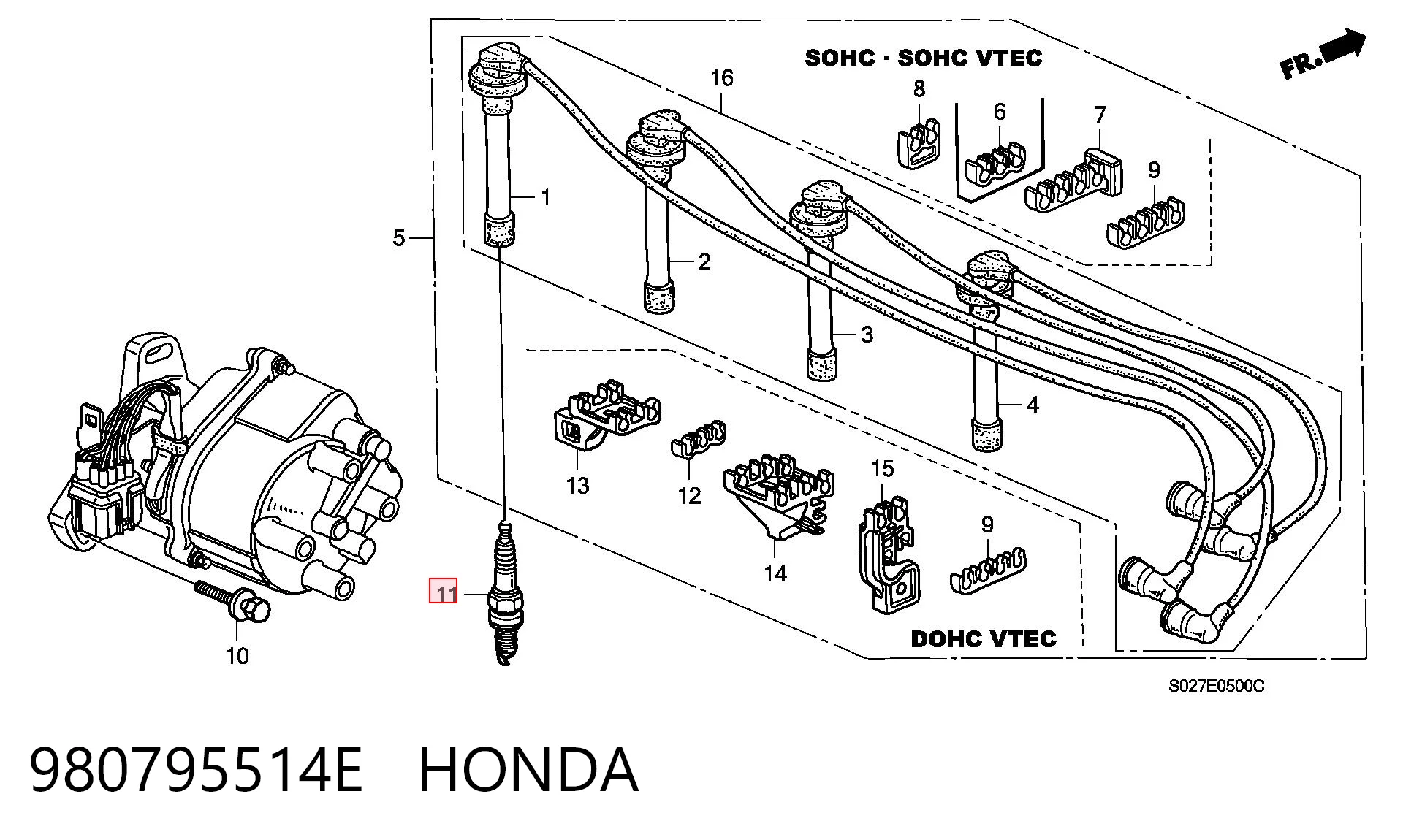 980795514E Honda Свіча запалювання