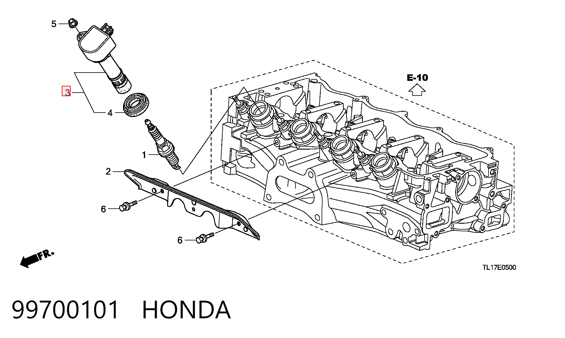 99700101 Honda Котушка запалювання