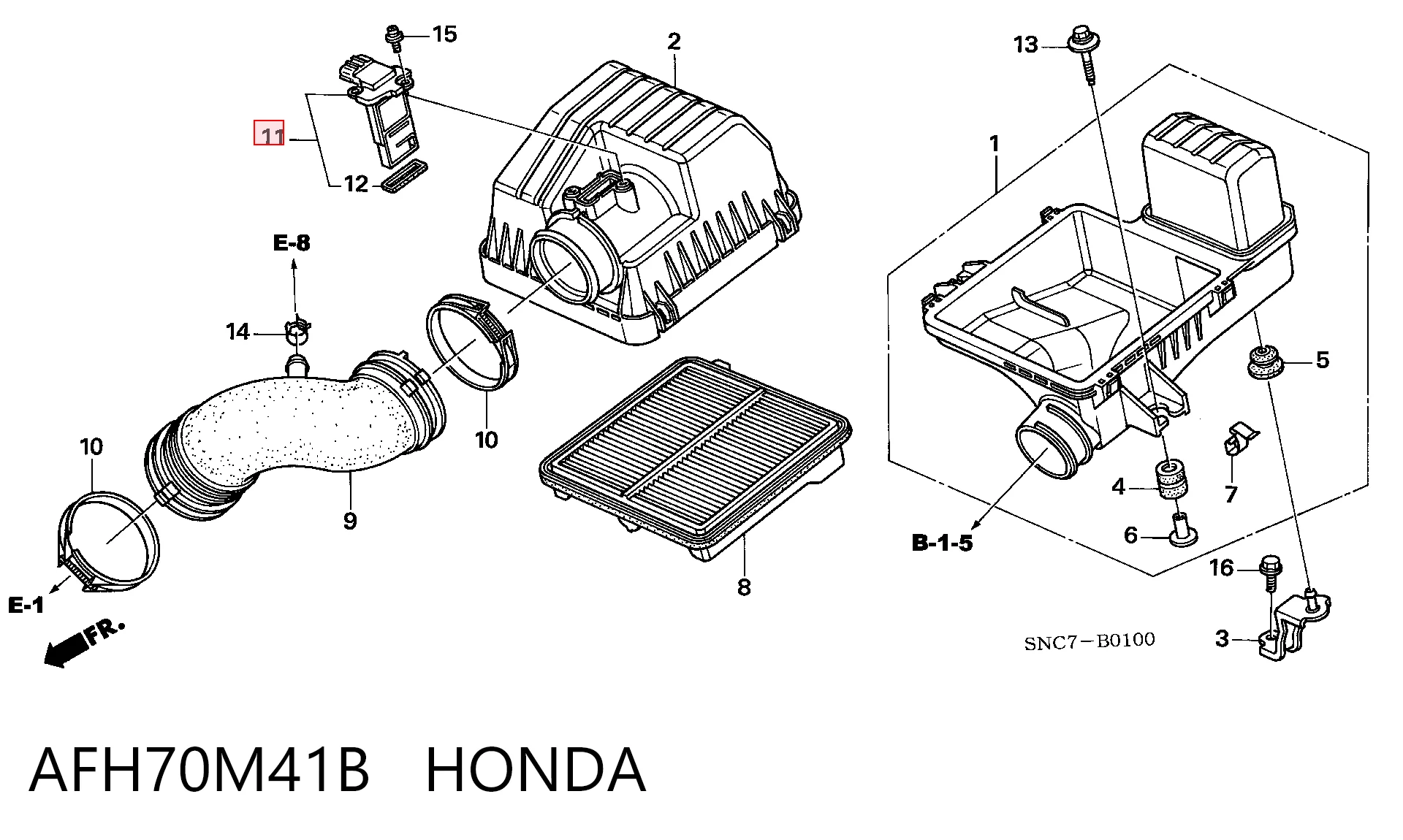 AFH70M41B Honda Датчик витрати повітря