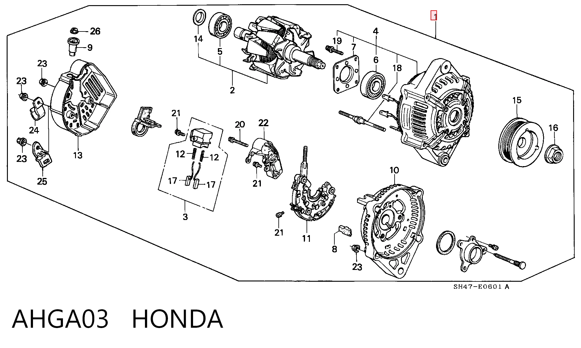 AHGA03 Honda Авто генератор