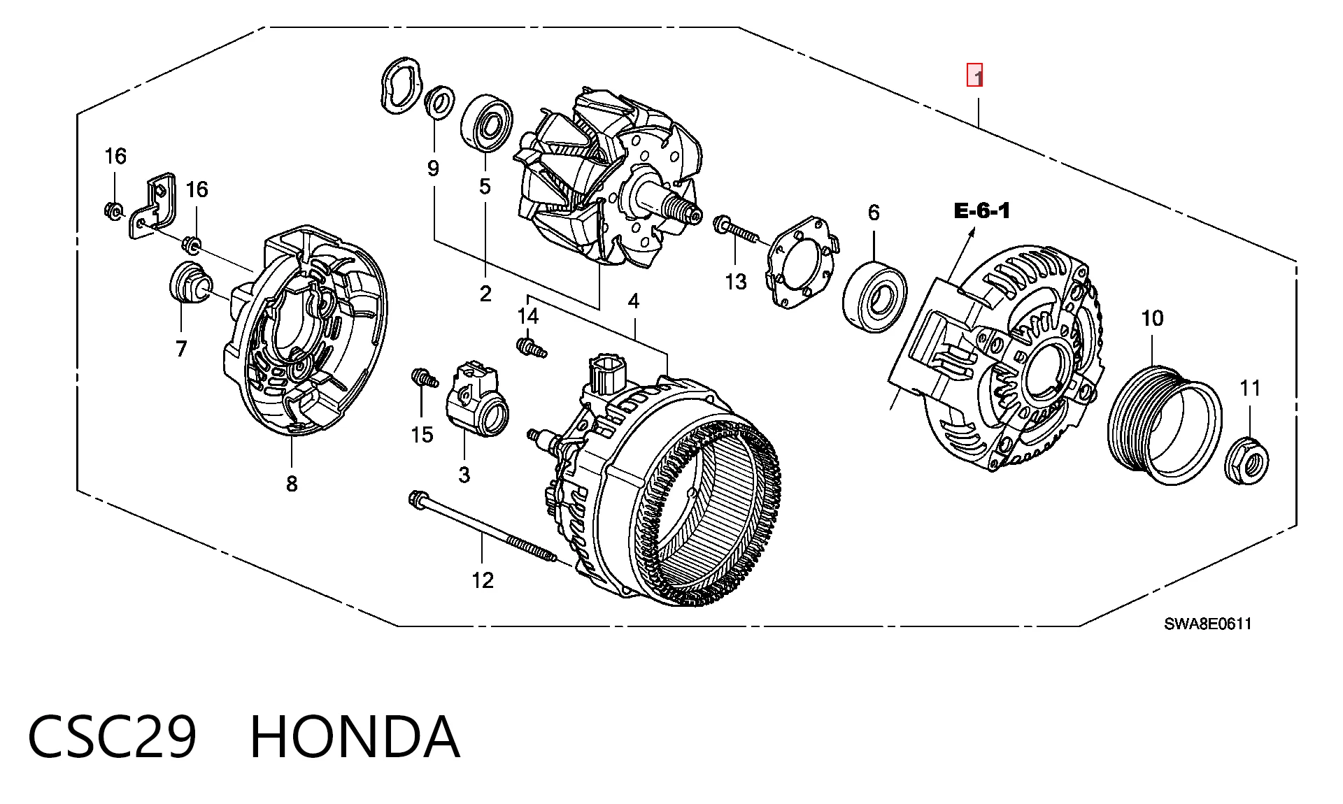CSC29 Honda Авто генератор