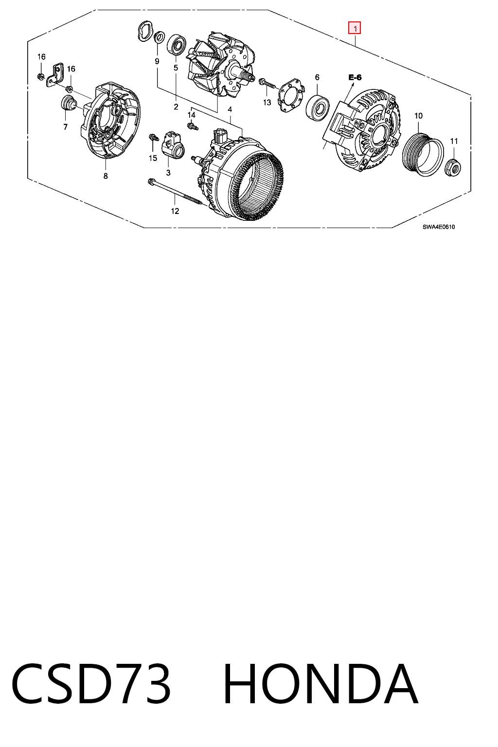 CSD73 Honda Авто генератор