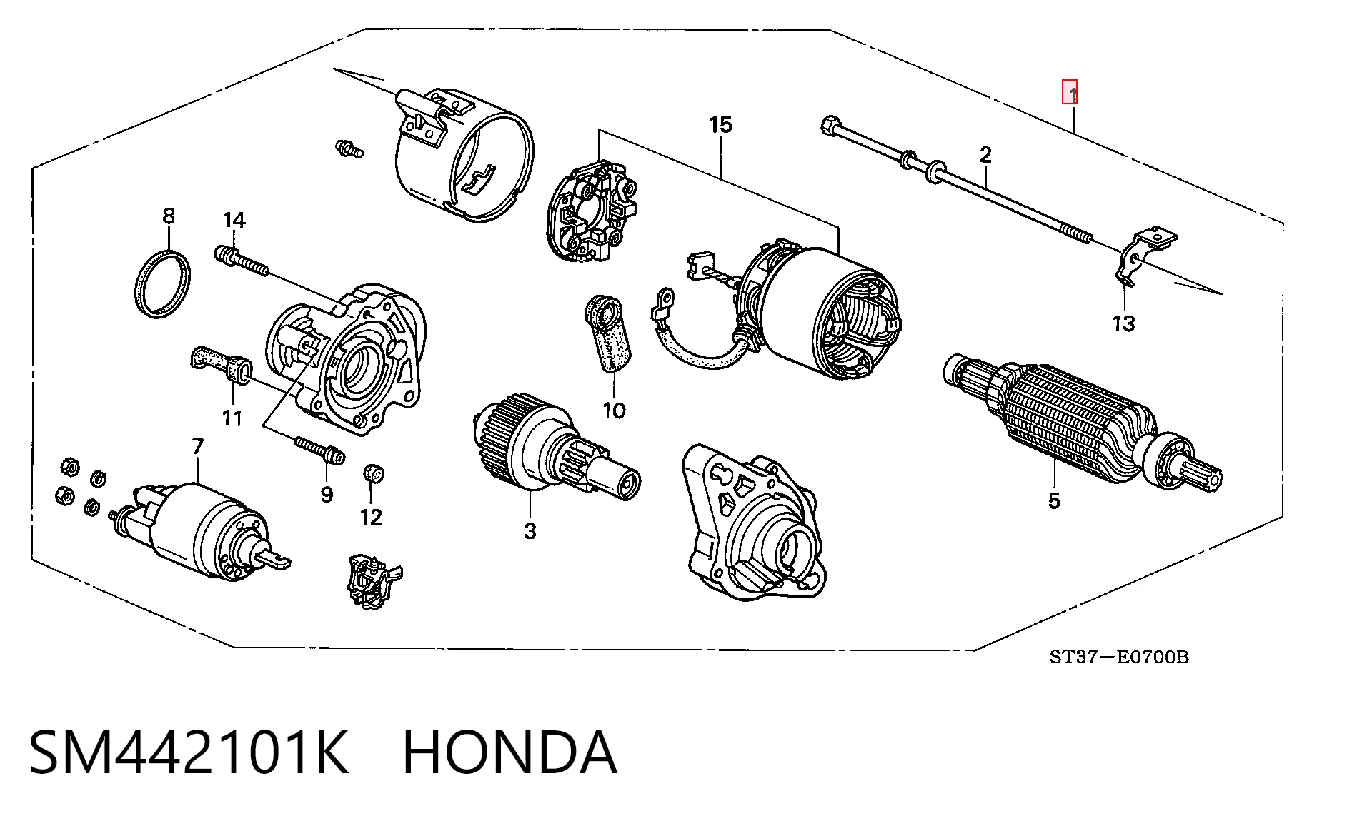 Стартер двигуна на Honda Civic VI EJ9, EK3/4