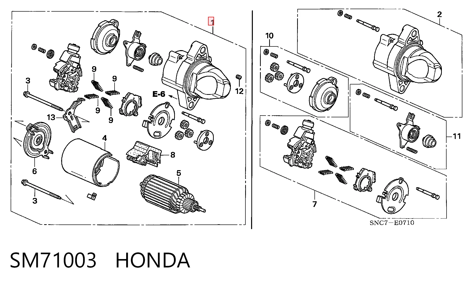 SM71003 Honda Стартер двигуна