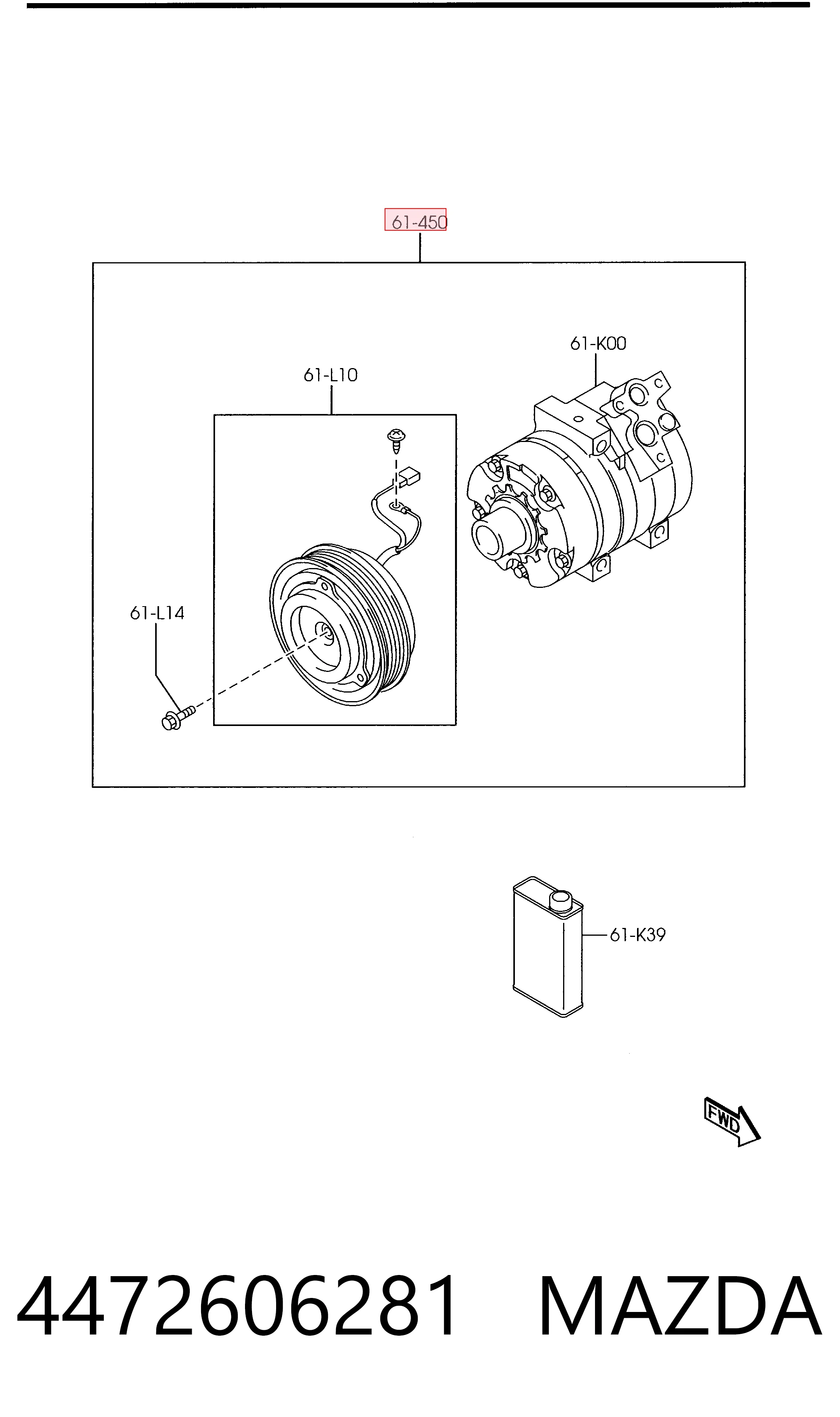 4472606281 Mazda Компресор холодоагенту
