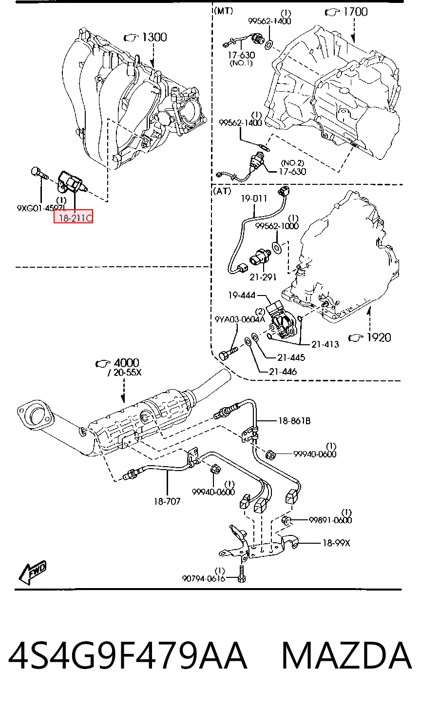 4S4G9F479AA Mazda Датчик наддува