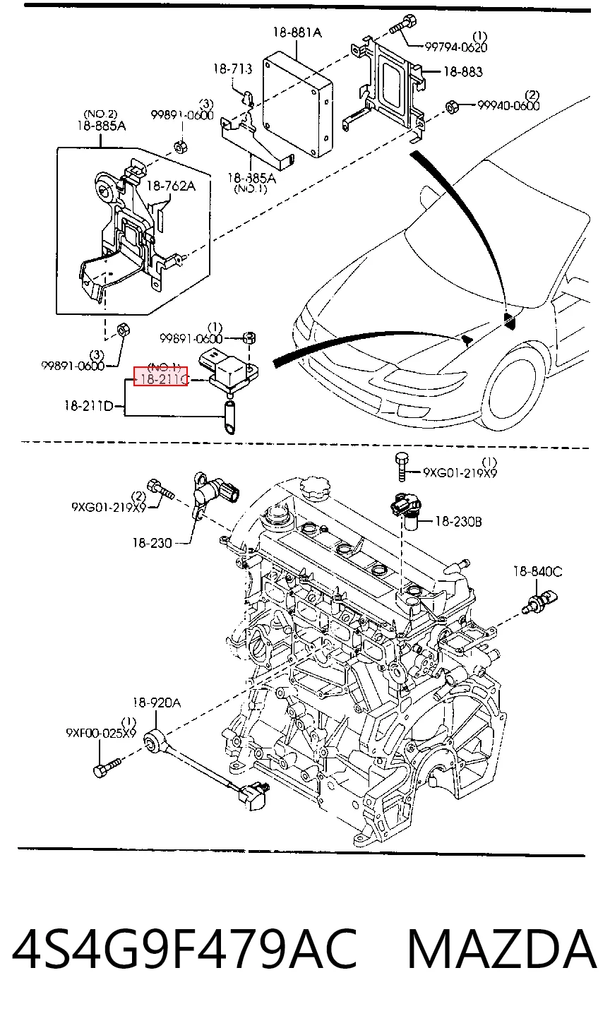 4S4G9F479AC Mazda Датчик наддува