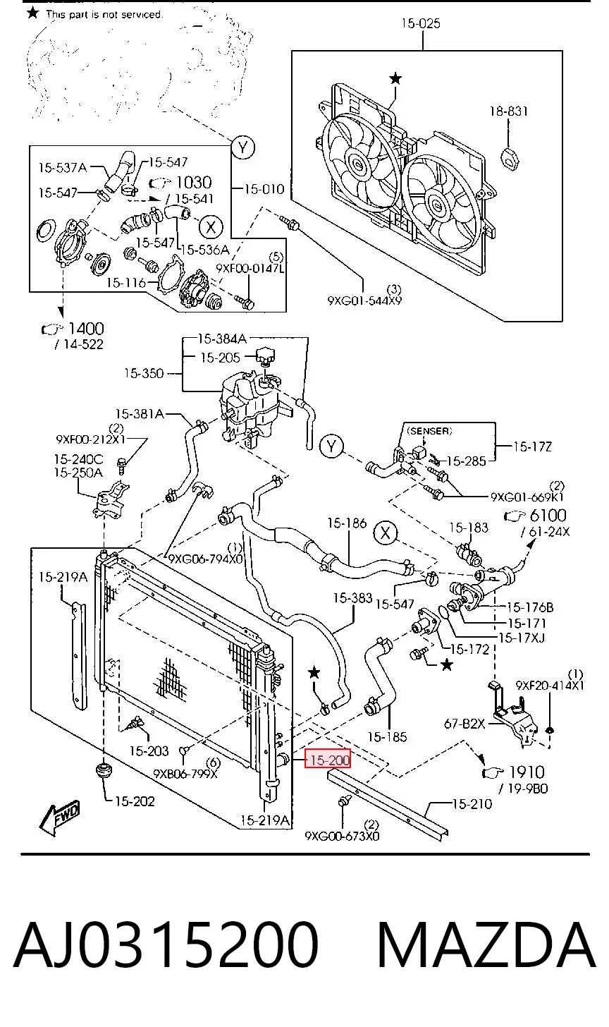 AJ0315200 Mazda Радіатор охолодження двигуна