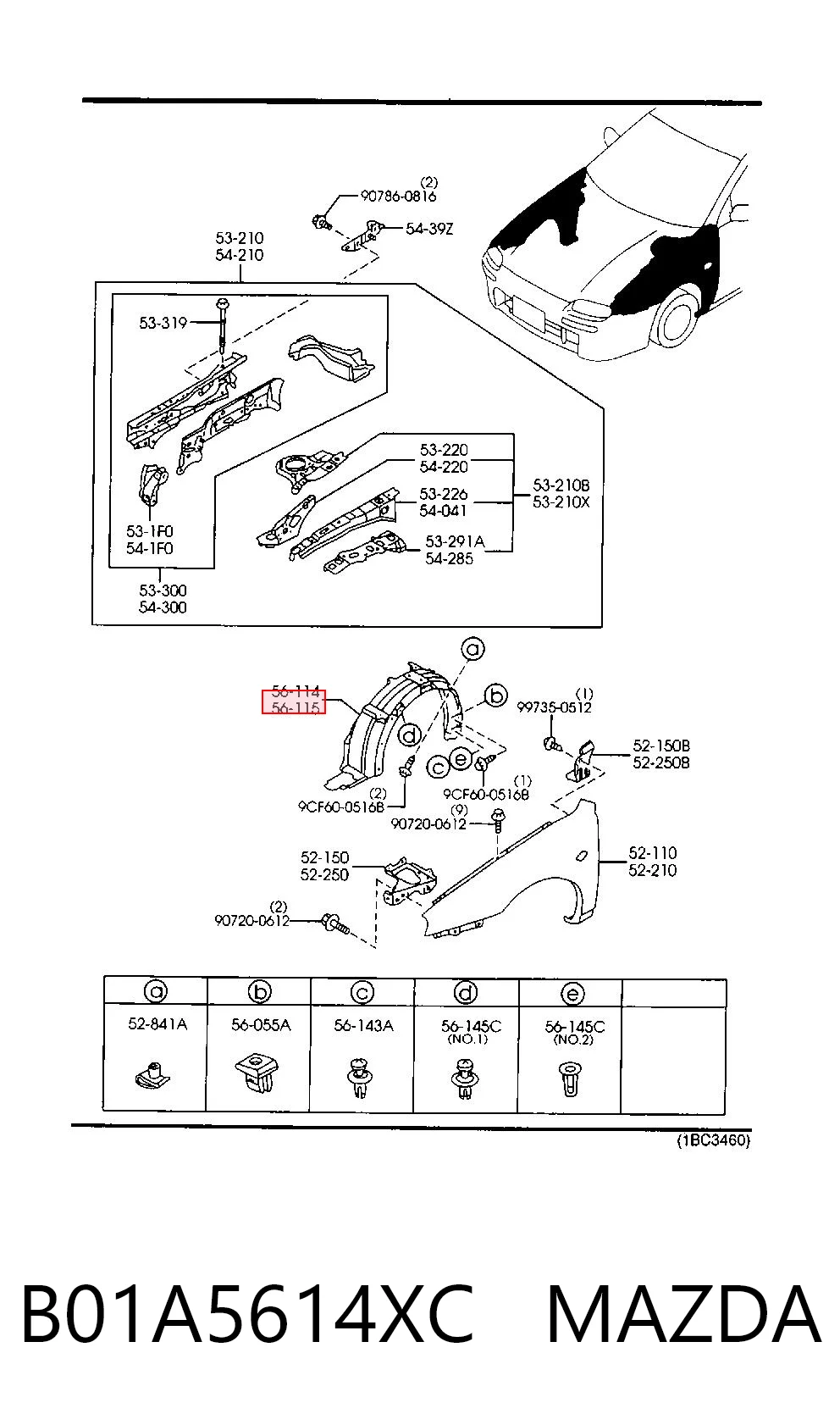Підкрилок передній лівий на Mazda 323 F V BA
