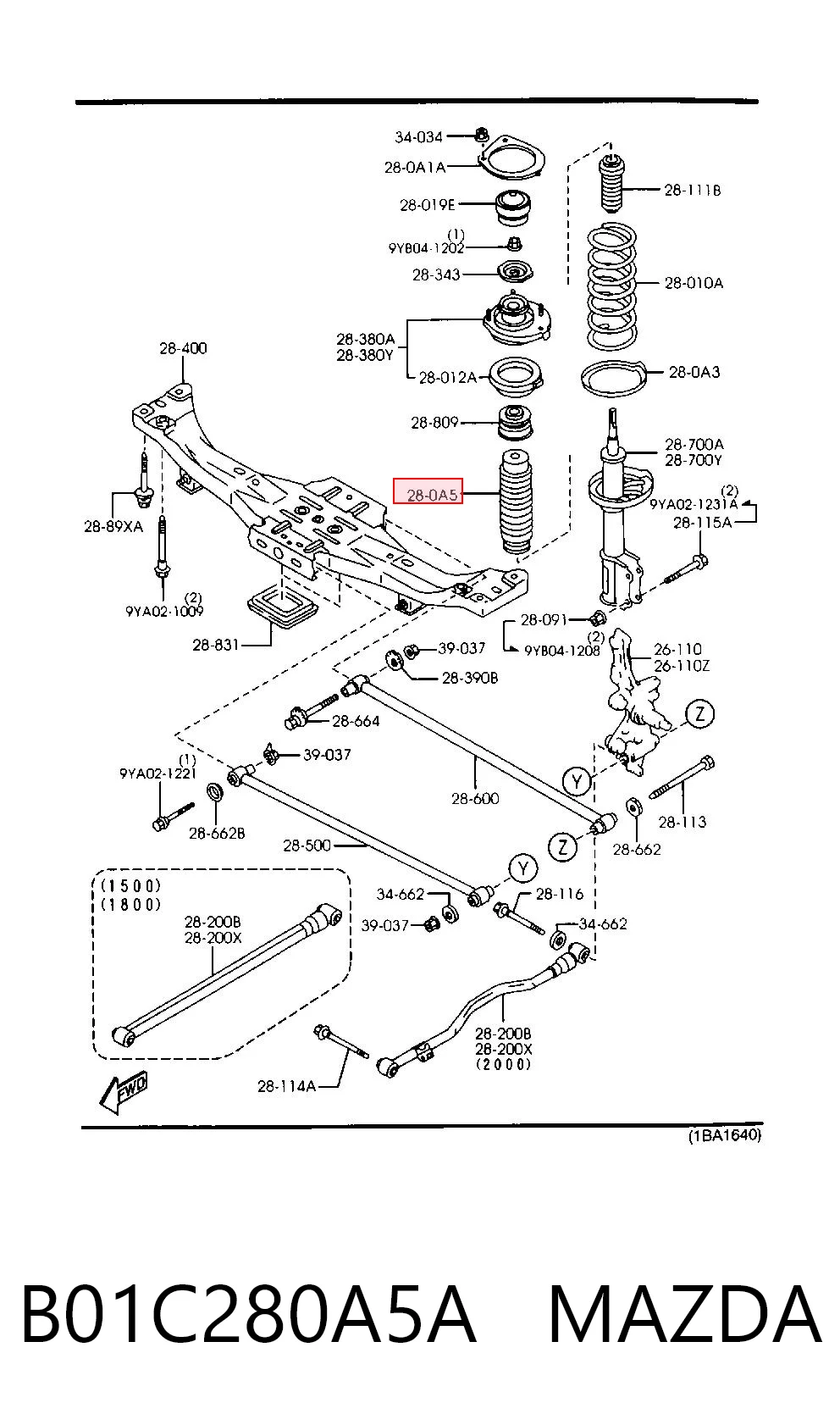 Пильник амортизатора заднього B01C280A5AGP GP