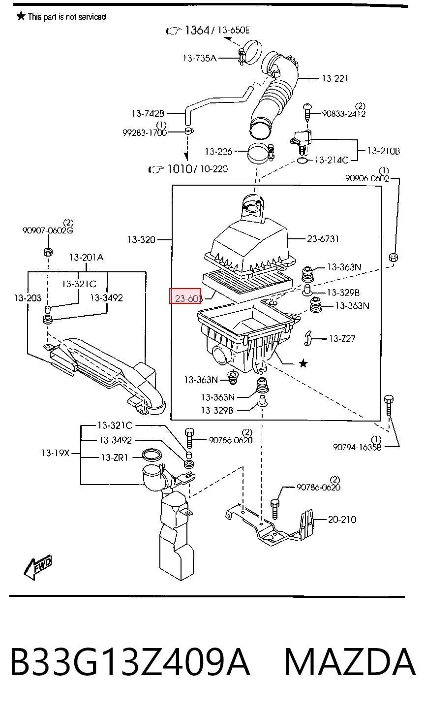  Повітряний фільтр Mazda 323 