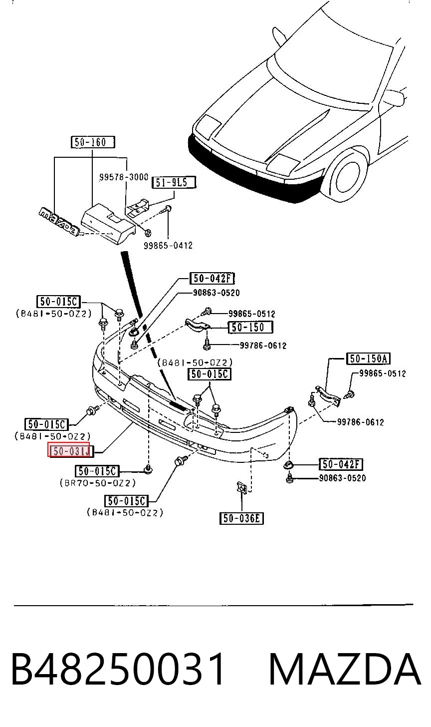 Бампер передній в зборі на Mazda 323 F IV BG