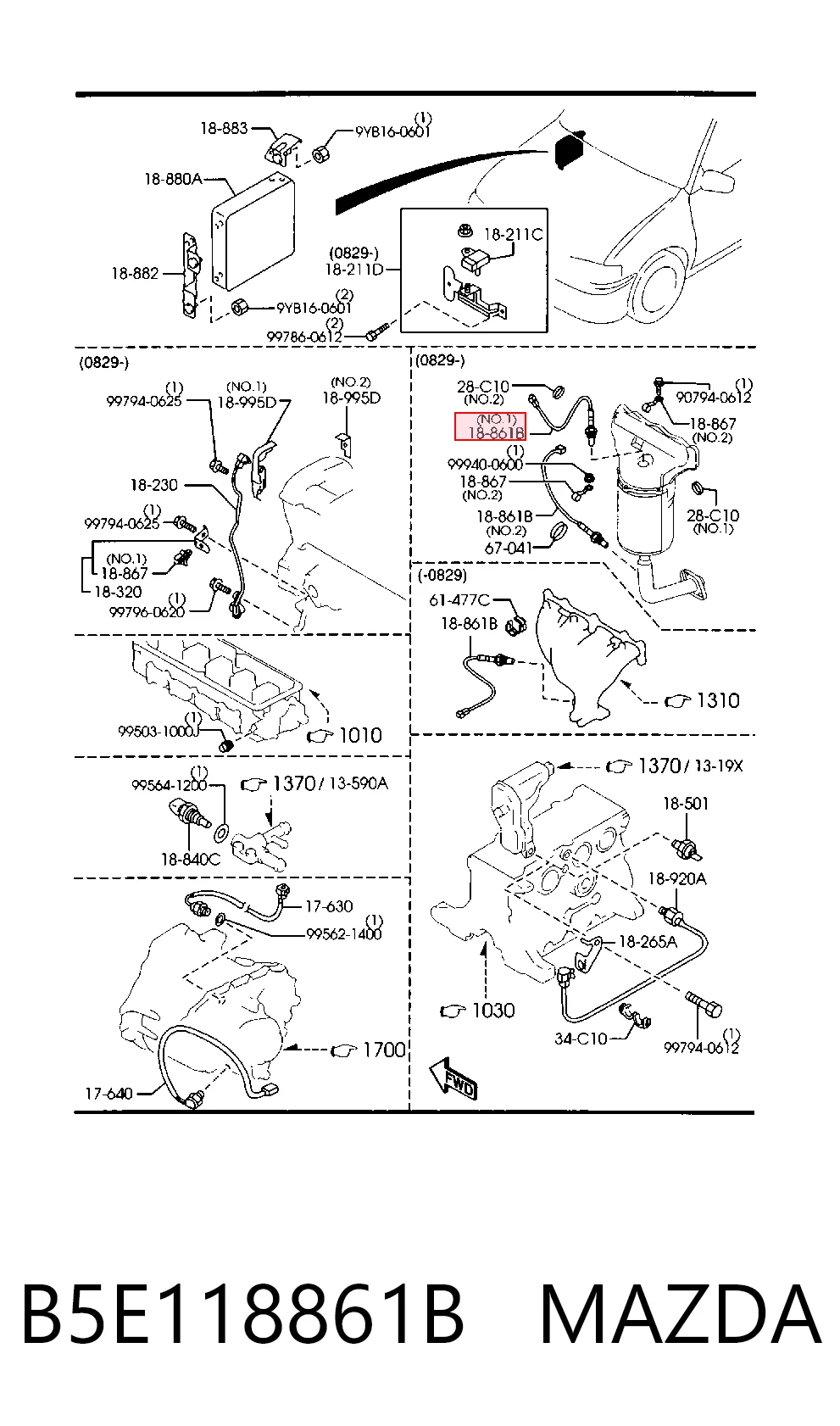 Датчик кисню на Mazda Demio  DW