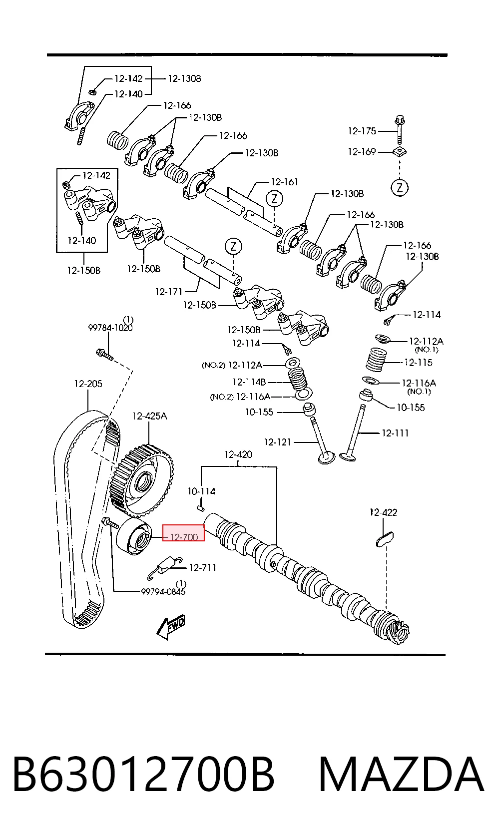 Купити Ролик натягувача ременя ГРМ Mazda 323 S IV BG
