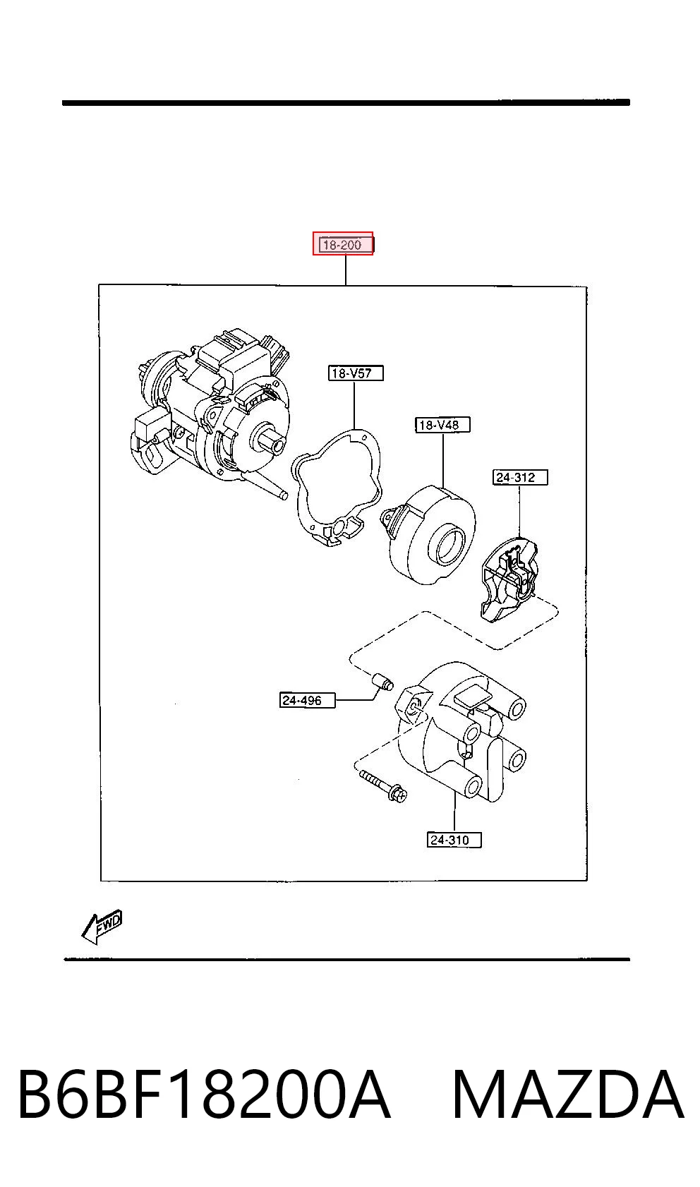 Привід розподільника запалювання на Mazda 323 C V BA