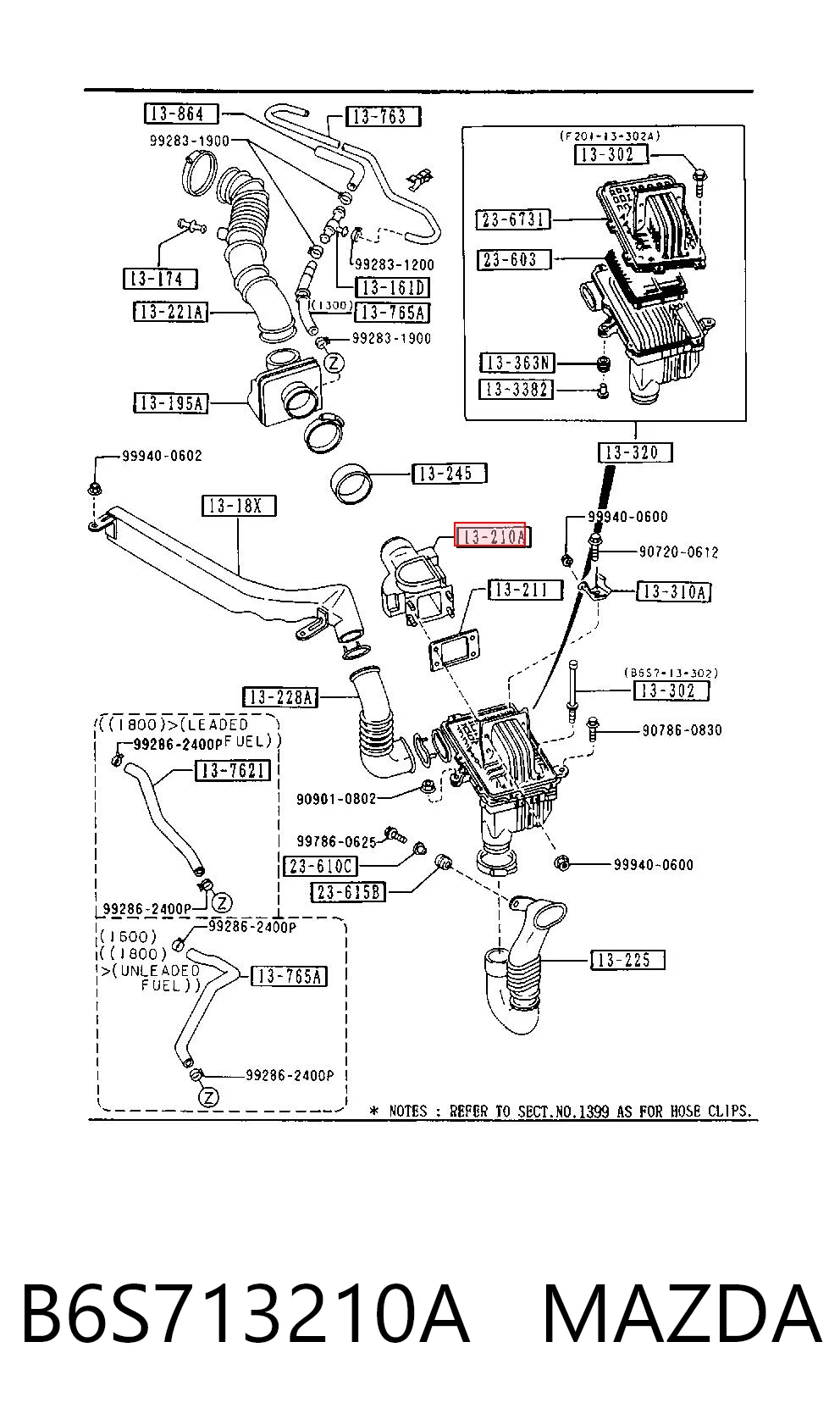 B6S713210A Mazda Датчик витрати повітря