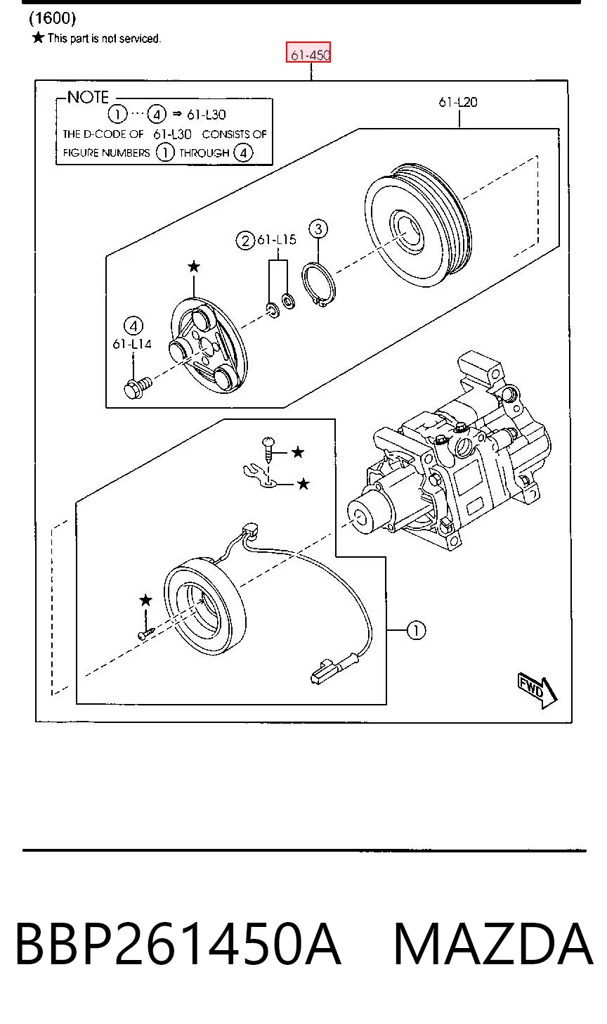 BBP261450A Mazda Компресор холодоагенту
