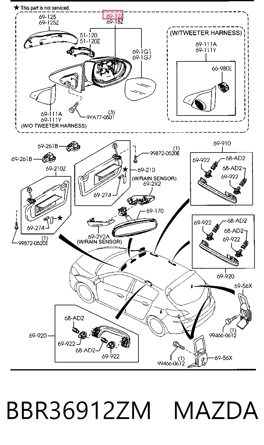 Праве бокове дзеркало Polcar 4542521S