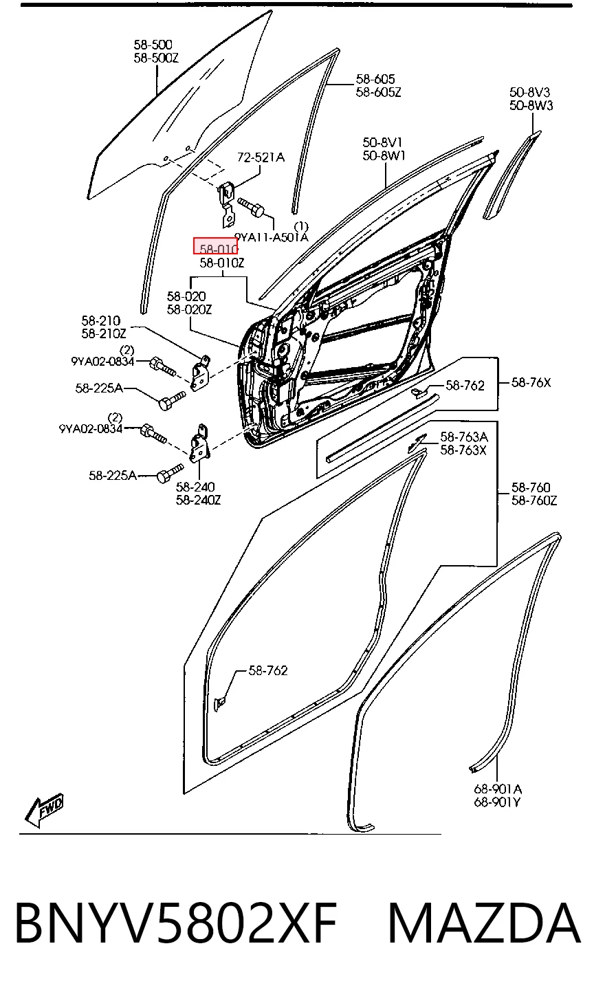 Пасажирські передні двері на Mazda 3  BK12