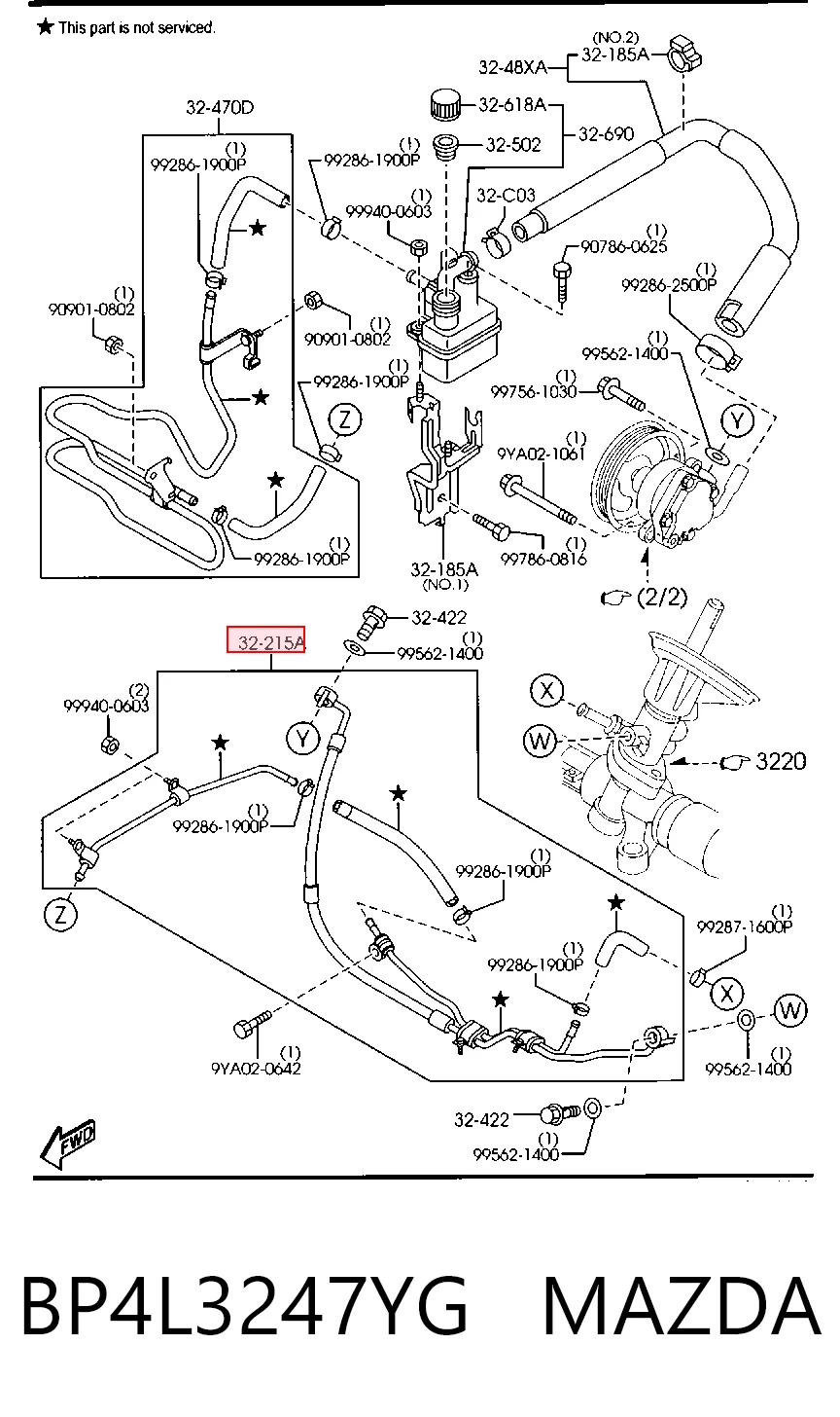 Трубка високого тиску ГПК на Mazda 3  BK12