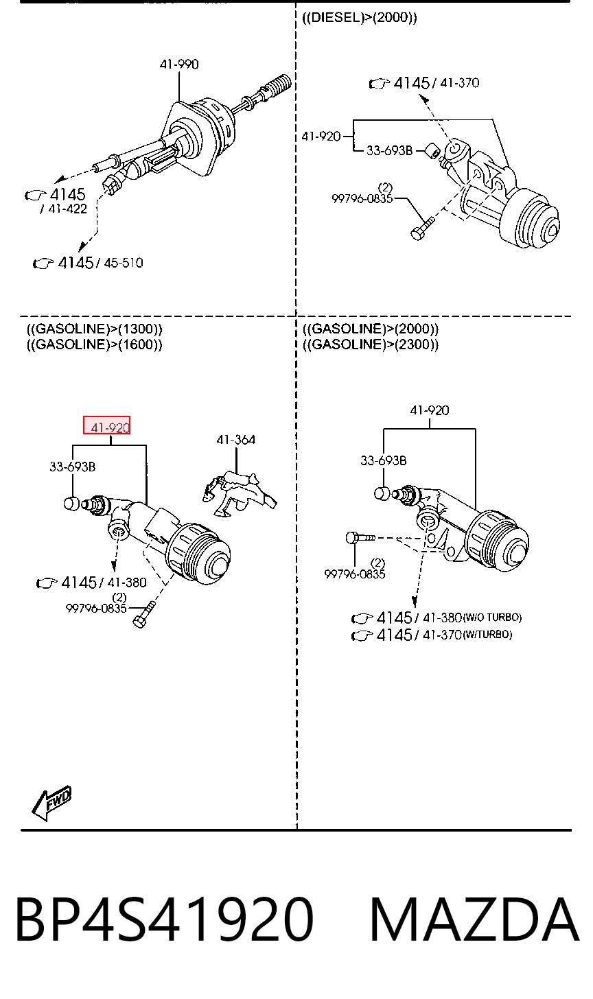 BP4S41920 Mazda Циліндр зчеплення робочий