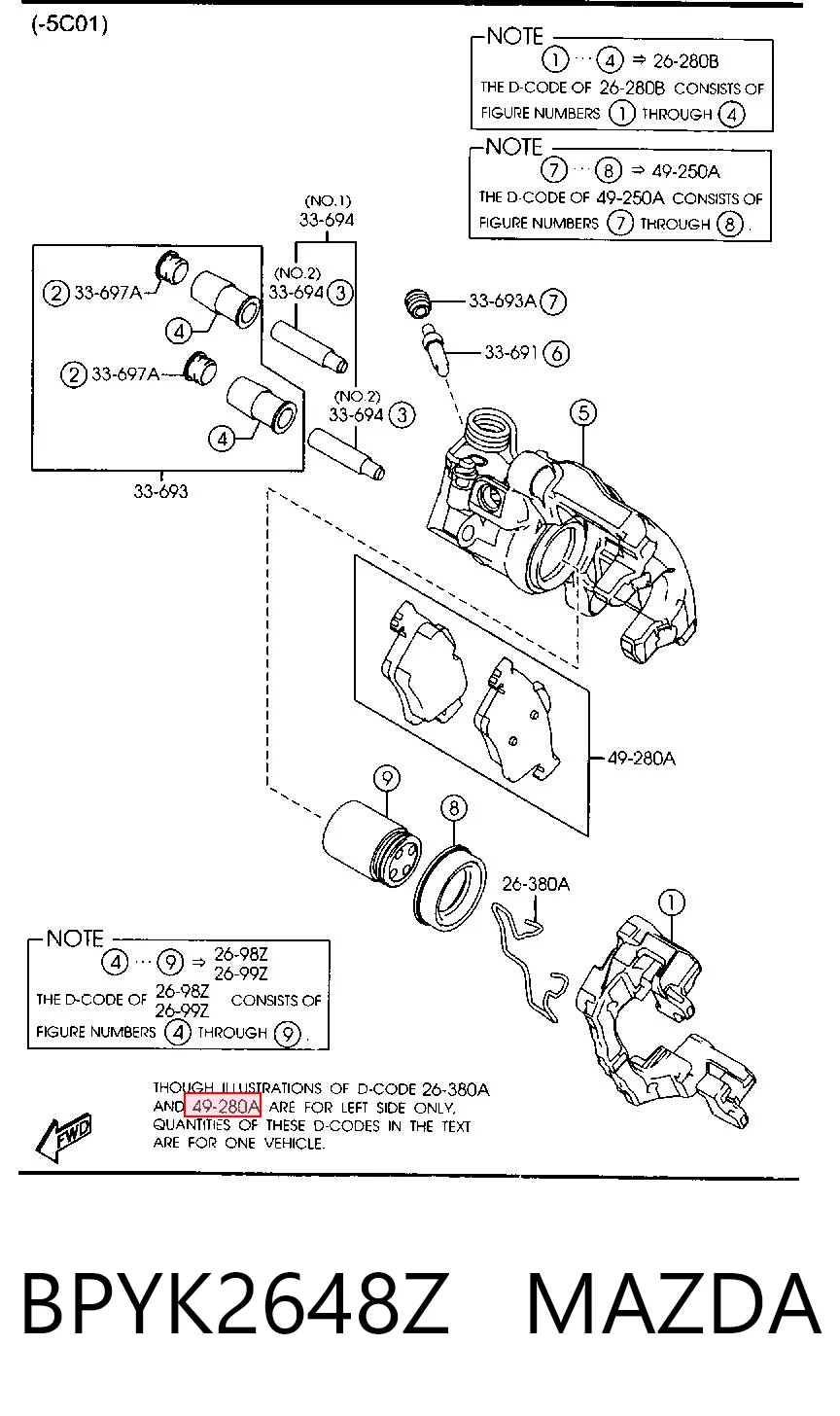 BPYK2648Z Mazda Колодки гальмівні задні, дискові
