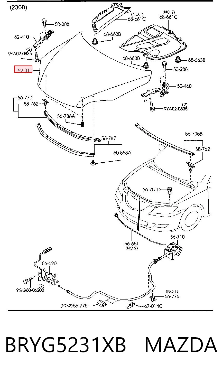 Капот на Mazda 3  BK