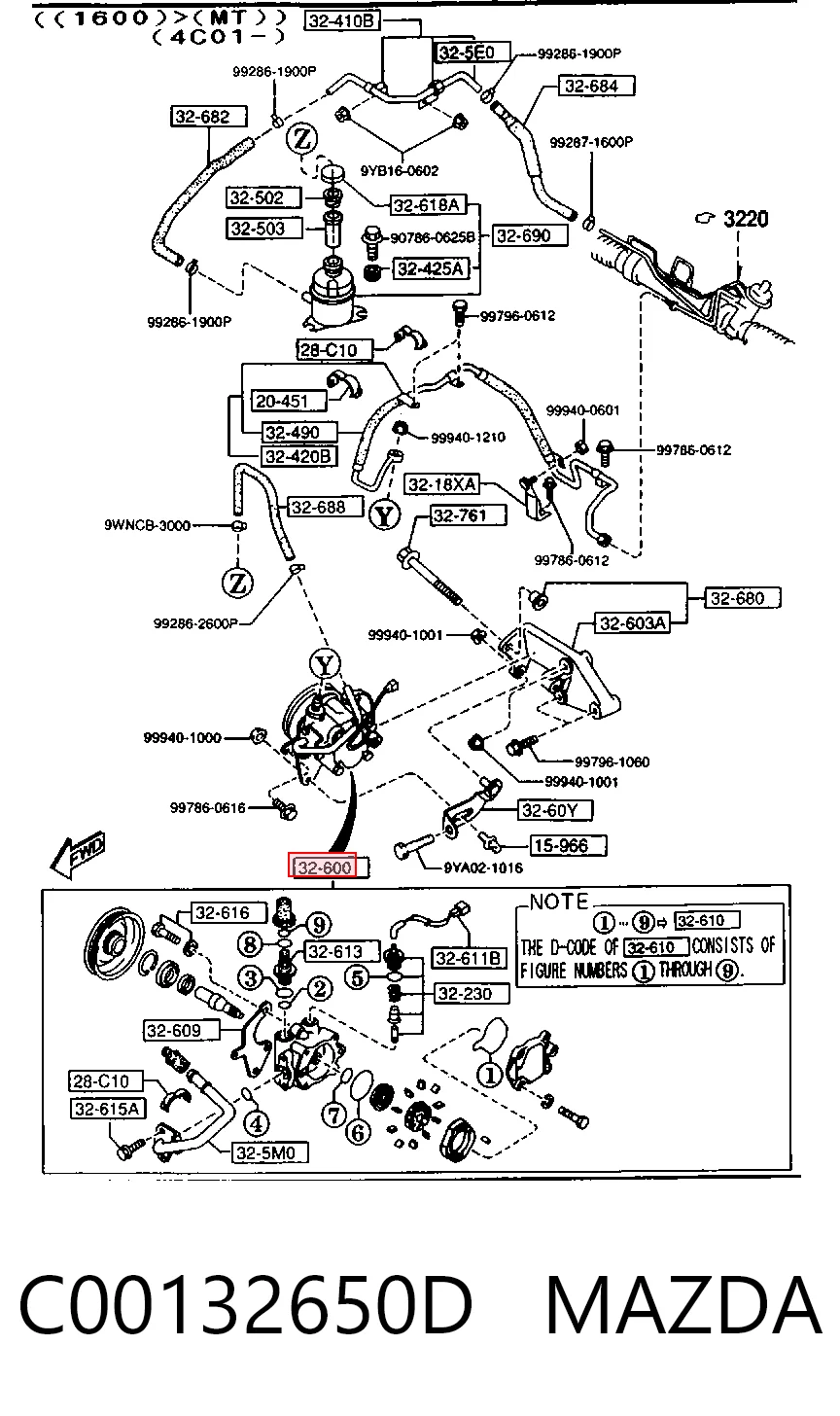 Купити Насос ГУР Mazda Xedos 6 CA